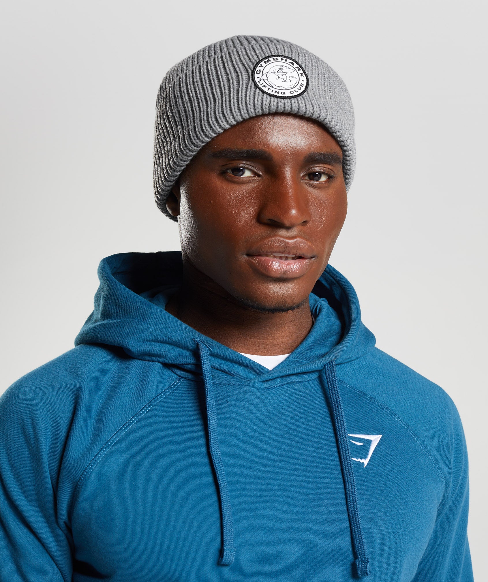 Light Grey Men's Gymshark Legacy Deep Cuff Beanie Hats | VNJGZW-873