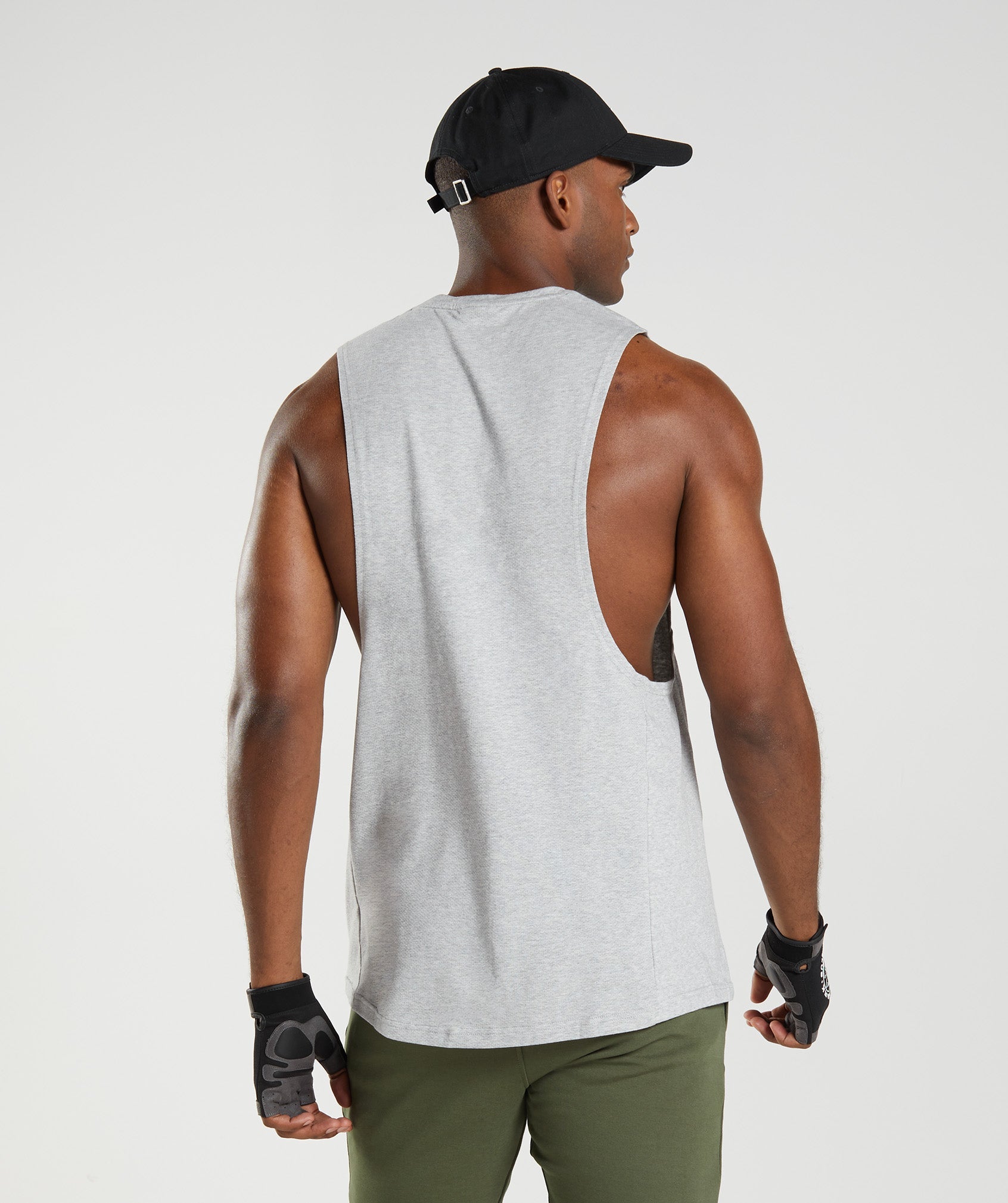 Light Grey Men's Gymshark React Drop Arm Tanks | GENFXY-964