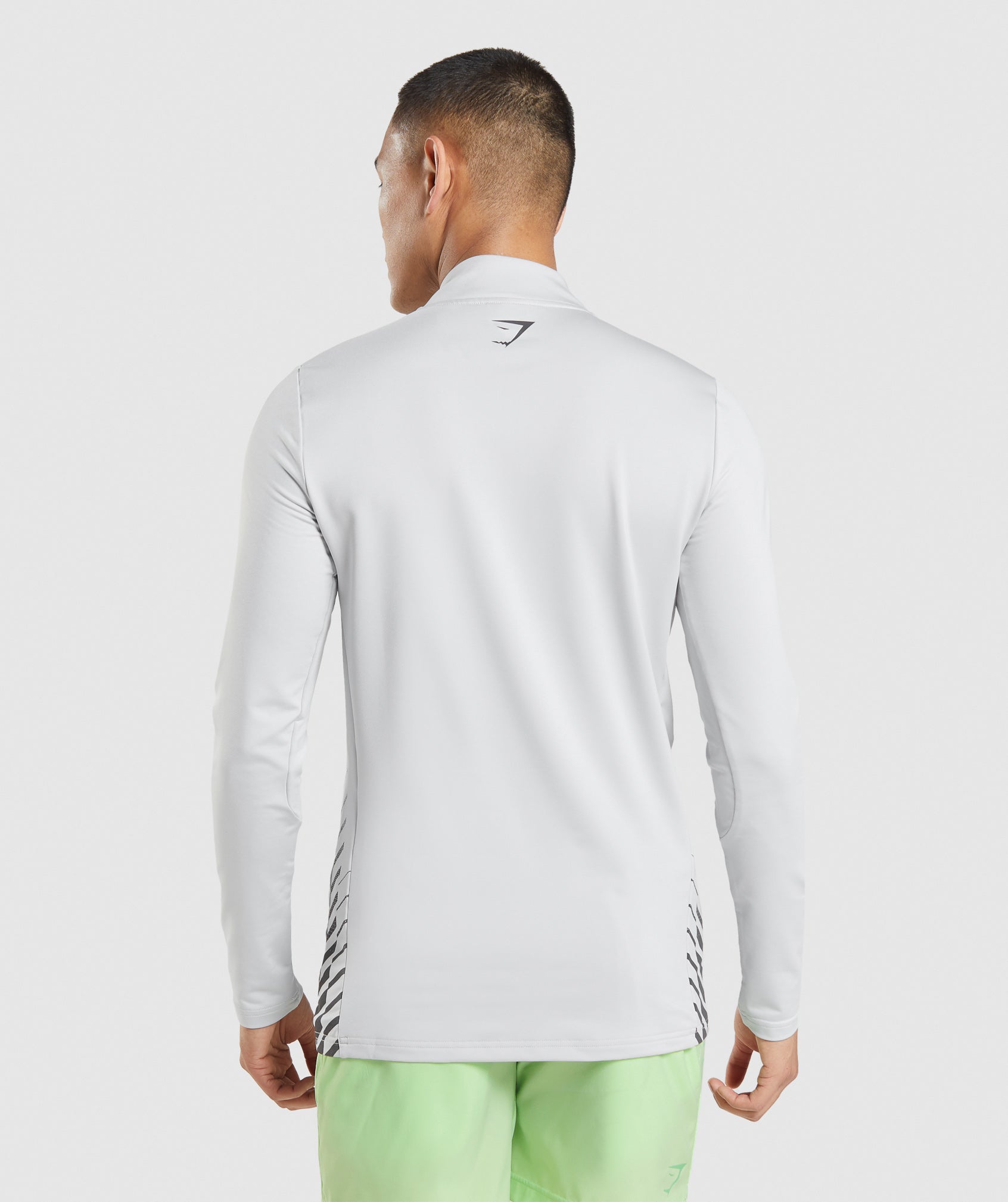 Light Grey Men's Gymshark Sport Stripe 1/4 Zip Tops | RVEMBY-537