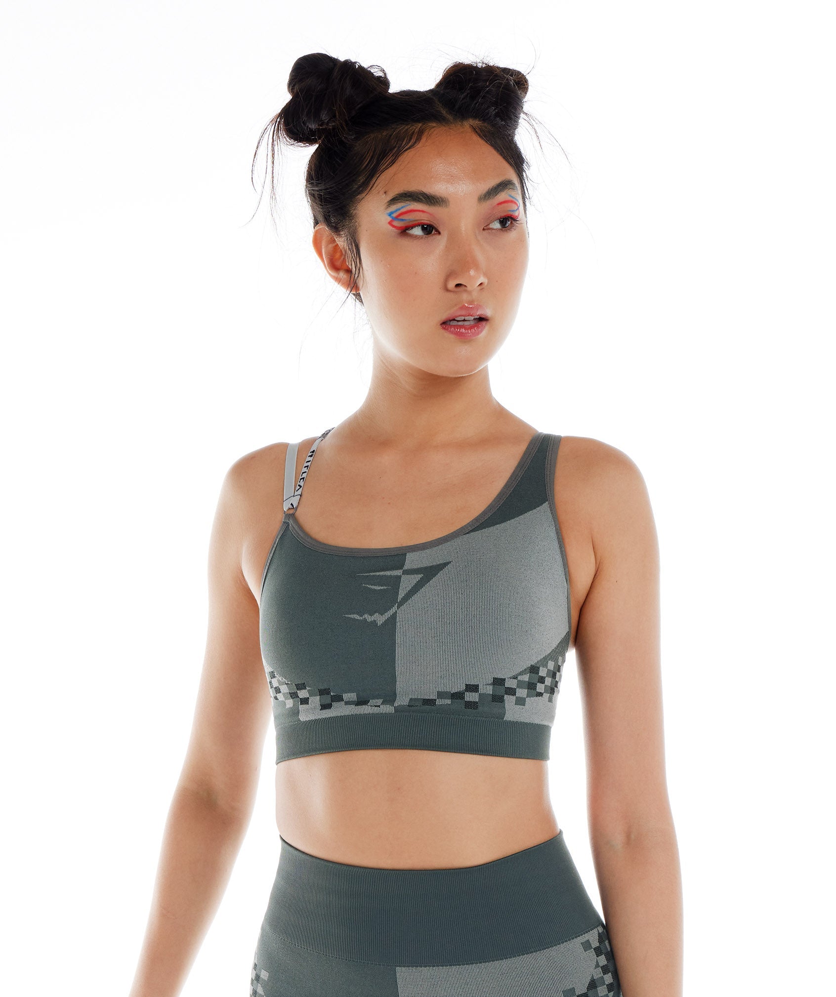 Light Grey Women's Gymshark Wtflex Cyborg Seamless Sports Bra | CUQOAE-713