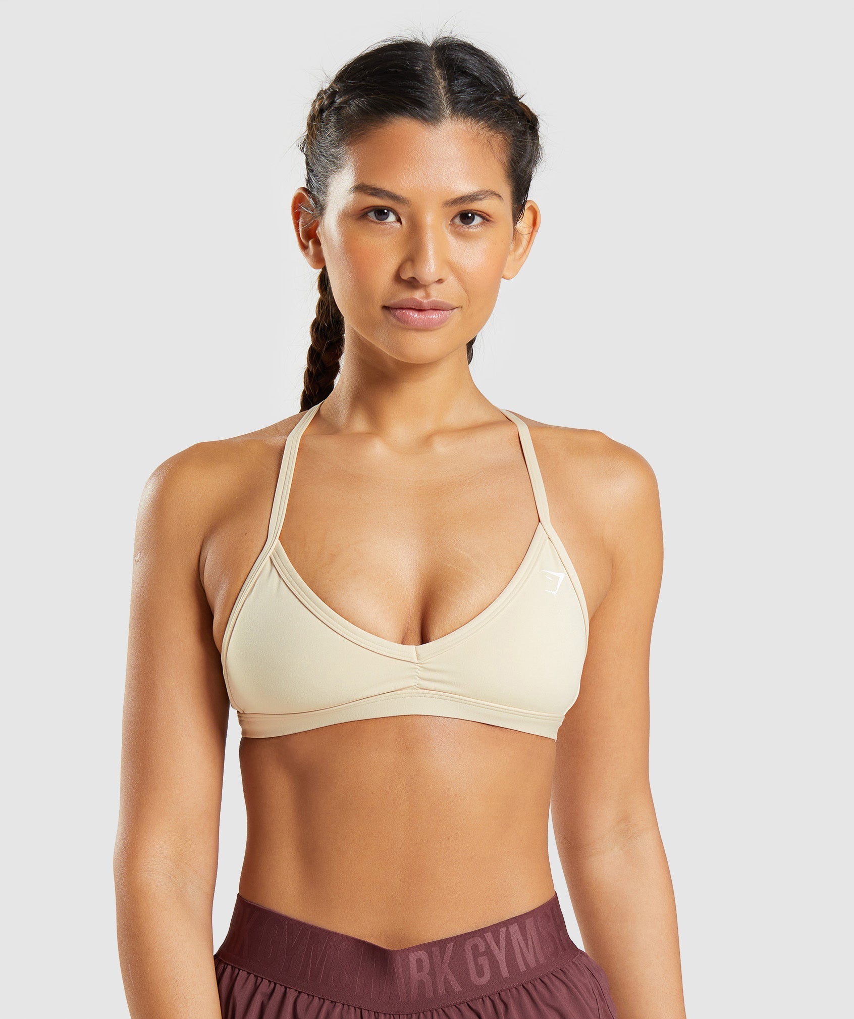 Light Yellow Women\'s Gymshark Minimal Sports Bra | EOJVWK-214