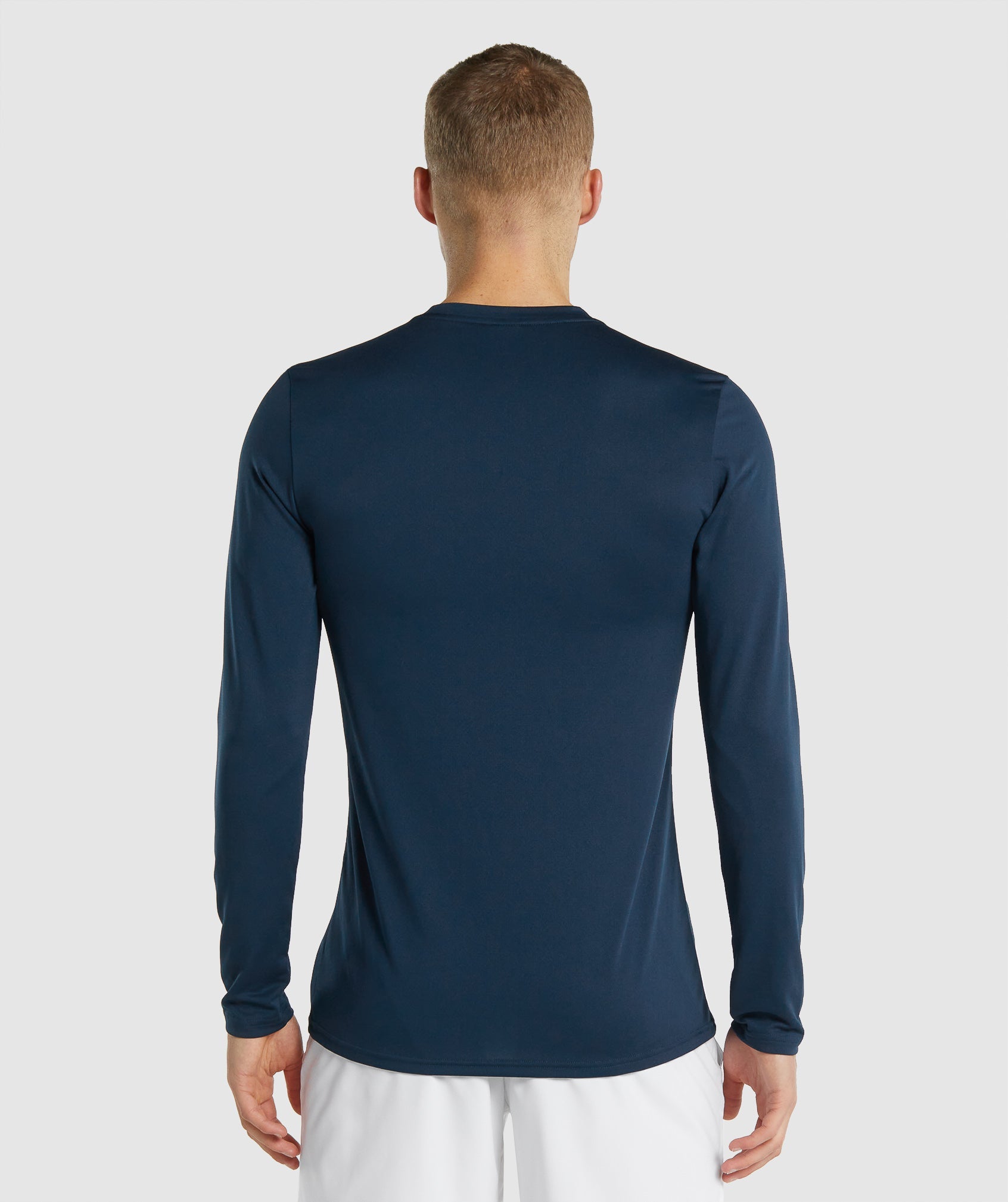 Navy Men's Gymshark Arrival Long Sleeve T Shirts | WFDQTX-967