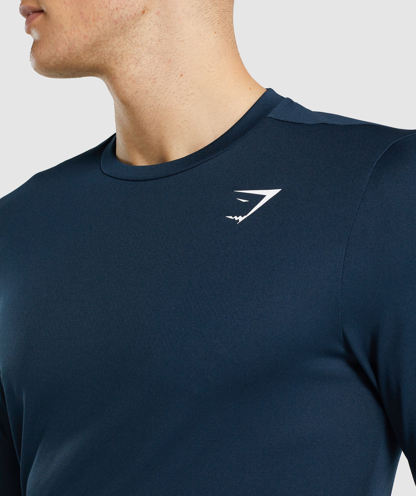 Navy Men's Gymshark Arrival Long Sleeve T Shirts | WFDQTX-967