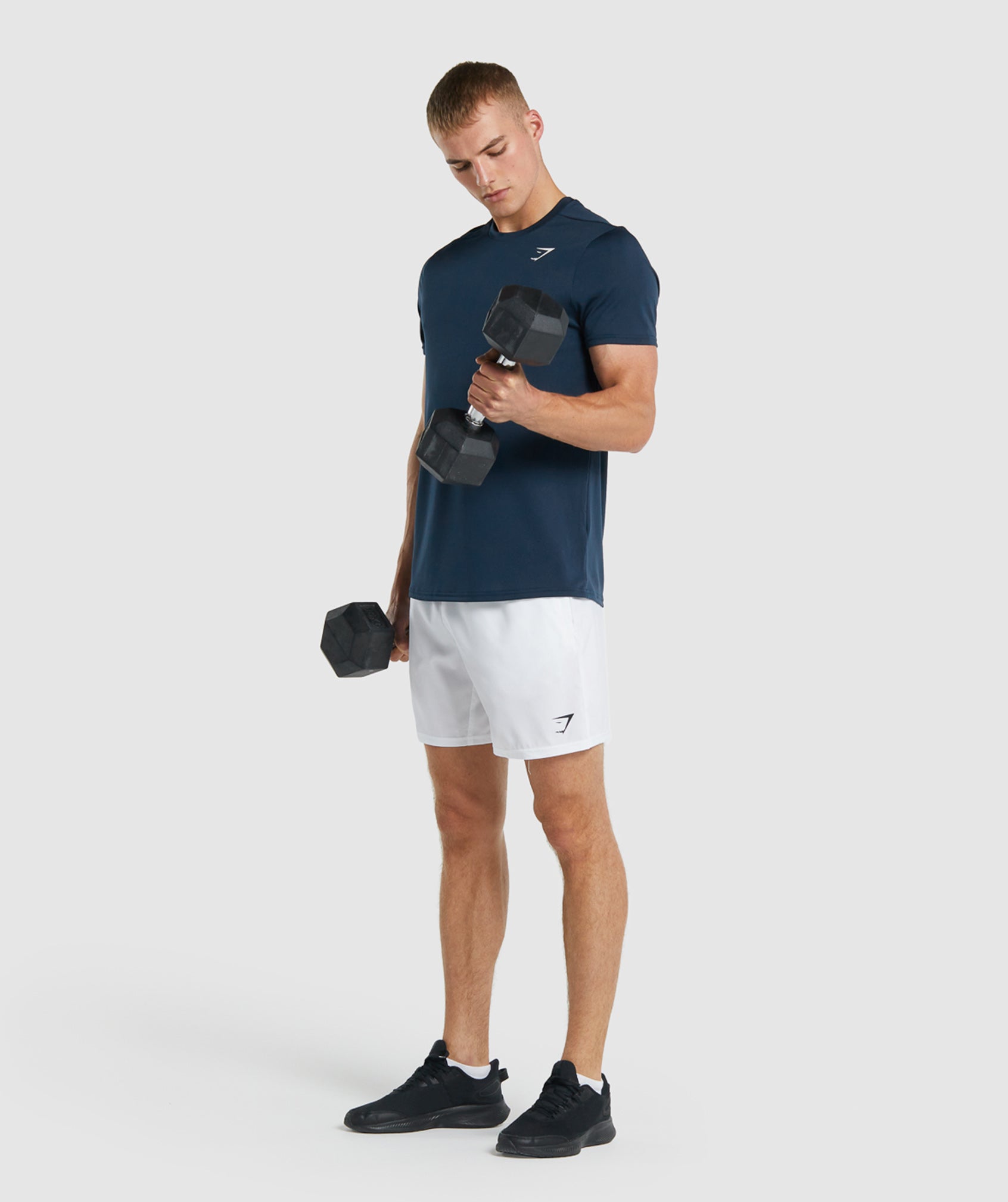 Navy Men's Gymshark Arrival Regular Fit T Shirts | XJBQIY-519