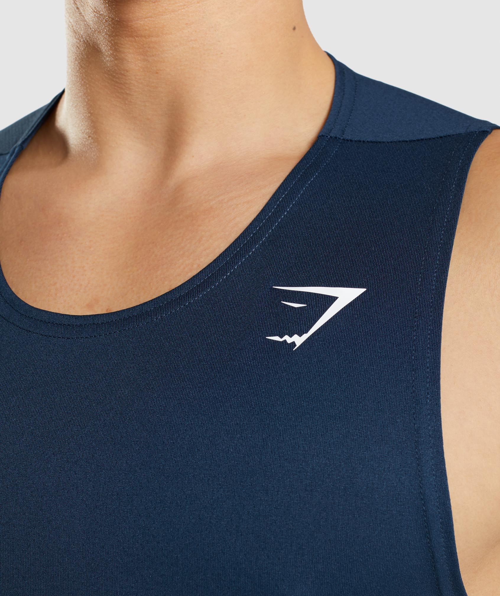 Navy Men's Gymshark Arrival Tanks | CNJWAU-301