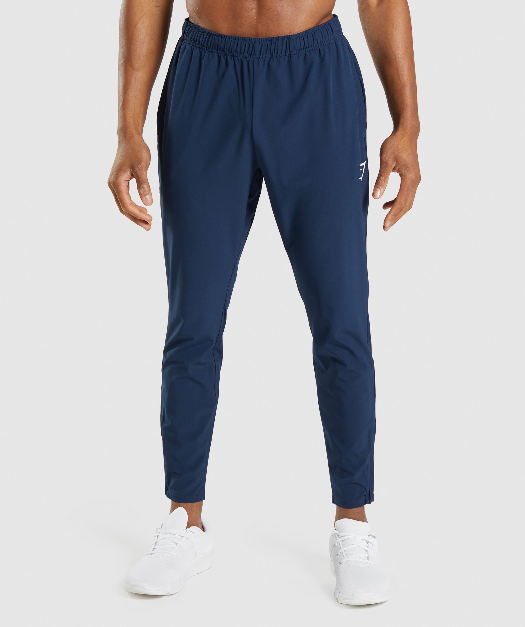 Navy Men\'s Gymshark Arrival Woven Jogger | UKMQGE-753