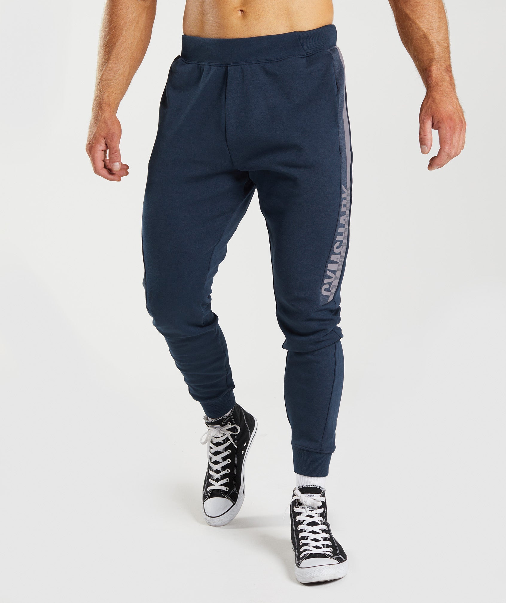 Navy Men\'s Gymshark Bold React Jogger | YHSRBI-174