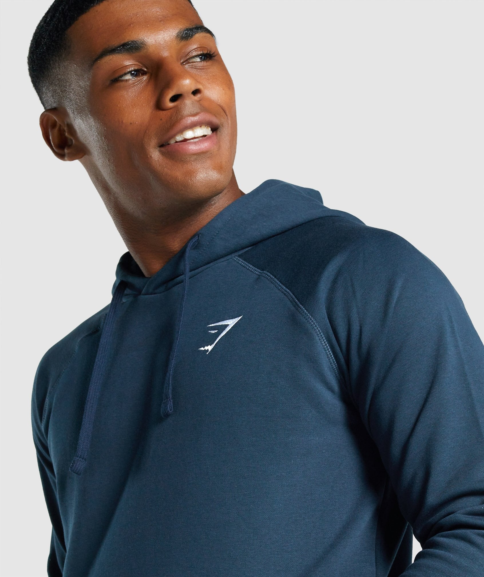 Navy Men's Gymshark Crest Hoodie | CSZEKM-052