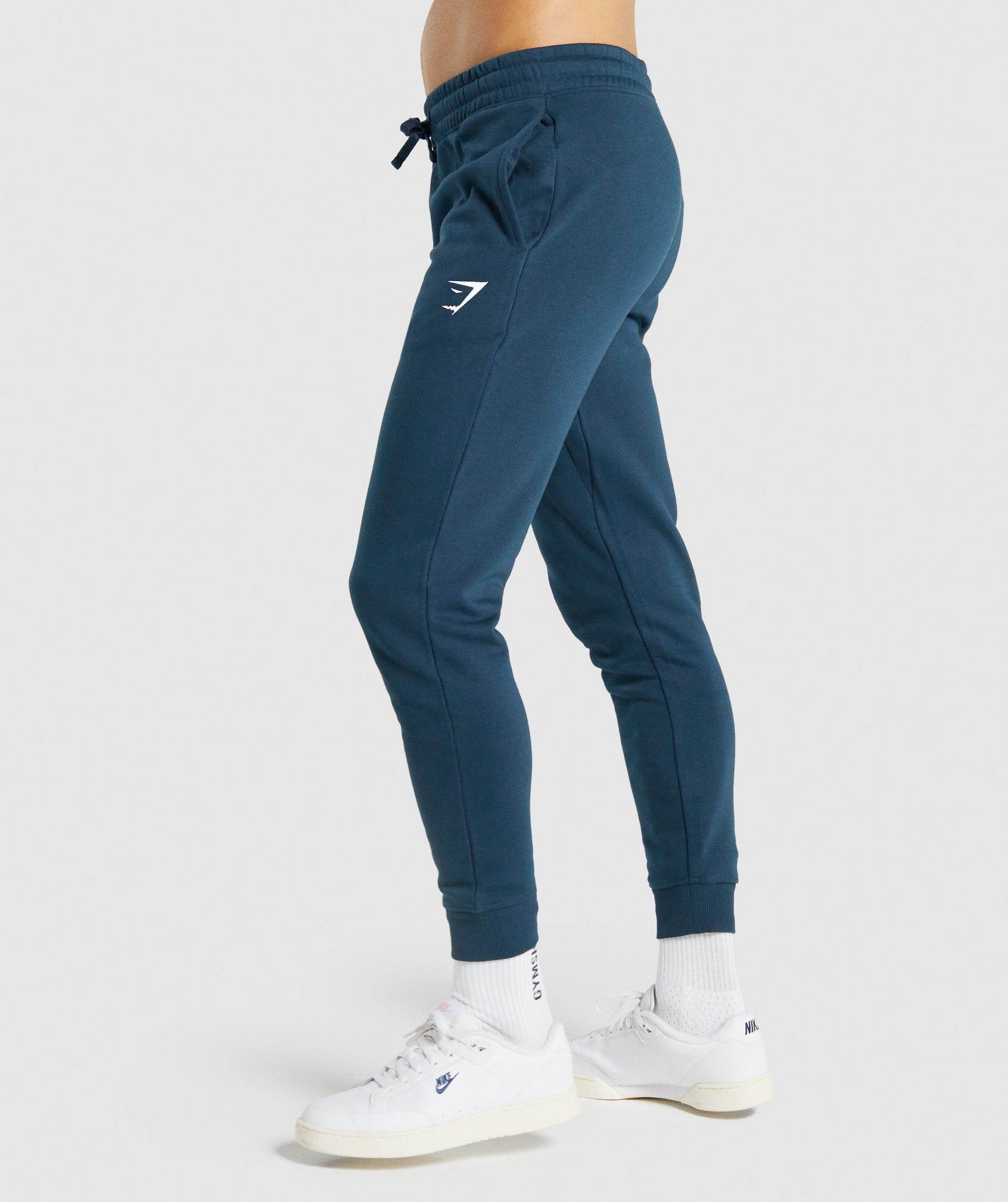 Navy Men's Gymshark Crest Jogger | OJBIET-631