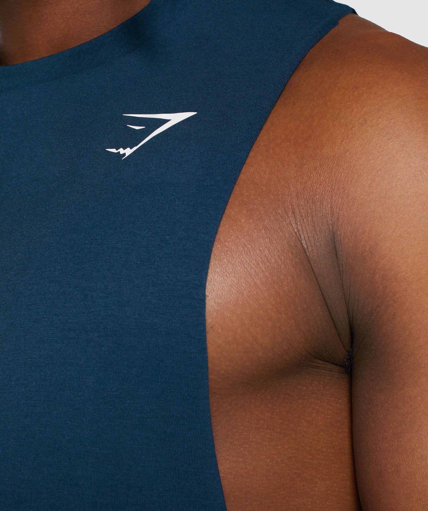 Navy Men's Gymshark Critical 2.0 Drop Arm Tanks | CPTXGR-792