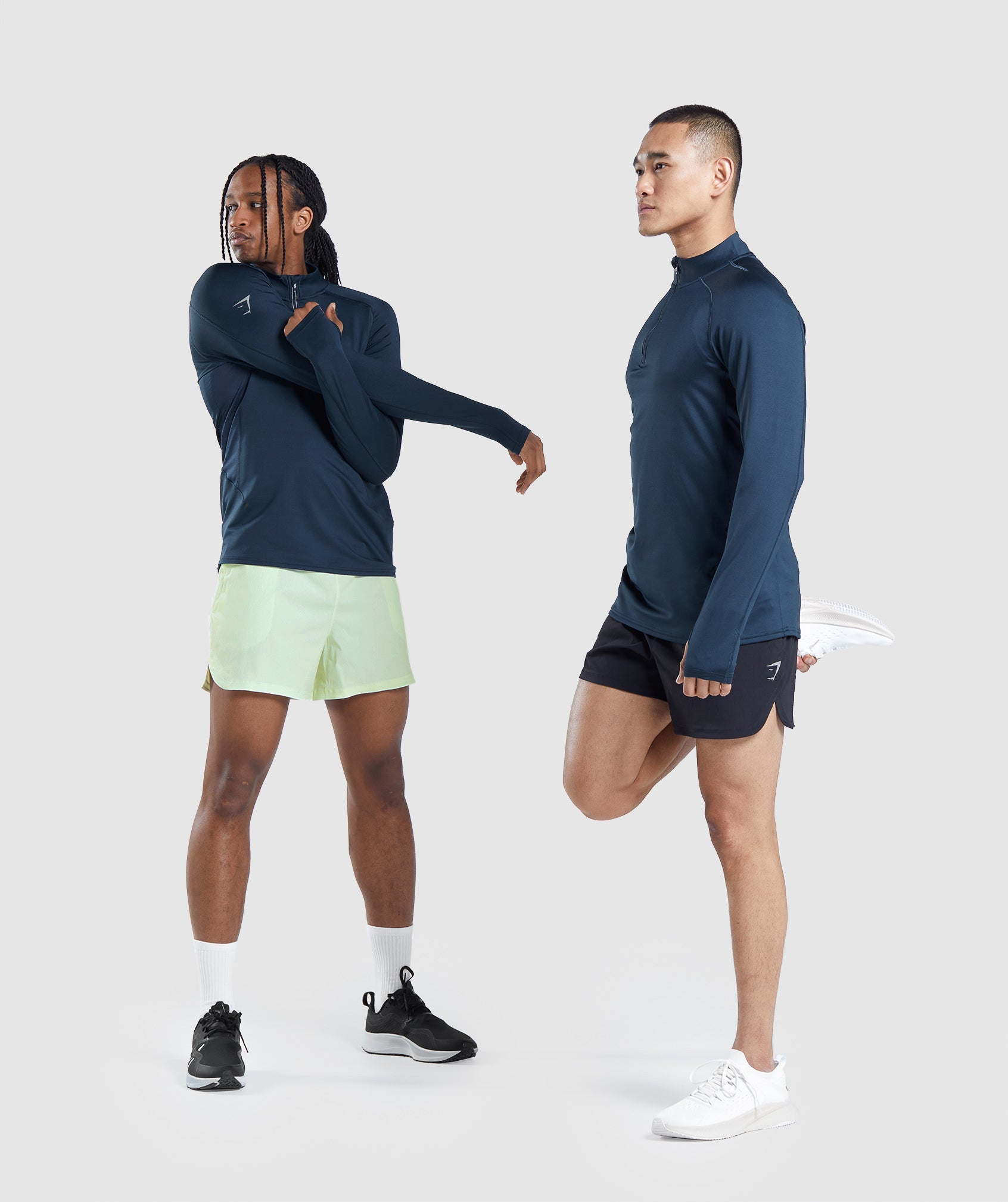 Navy Men's Gymshark Speed Evolve 1/4 Zip Tops | WQYURG-845