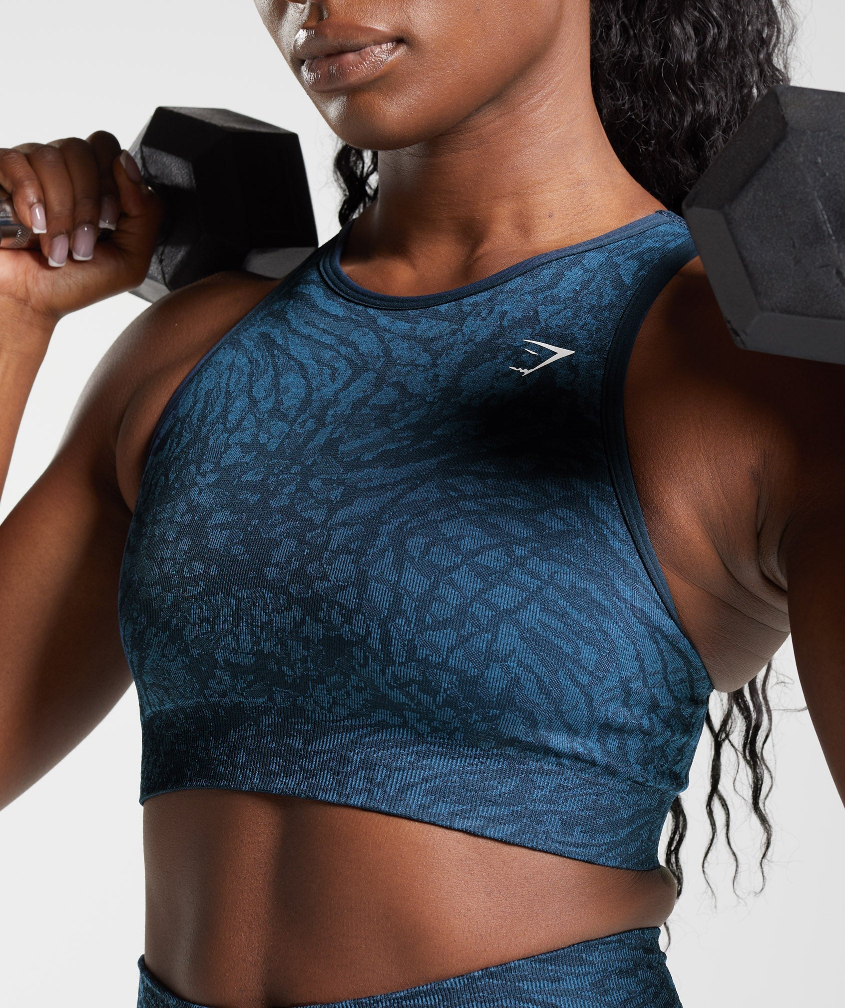 Navy Women's Gymshark Adapt Animal Seamless Sports Bra | KANFHI-706