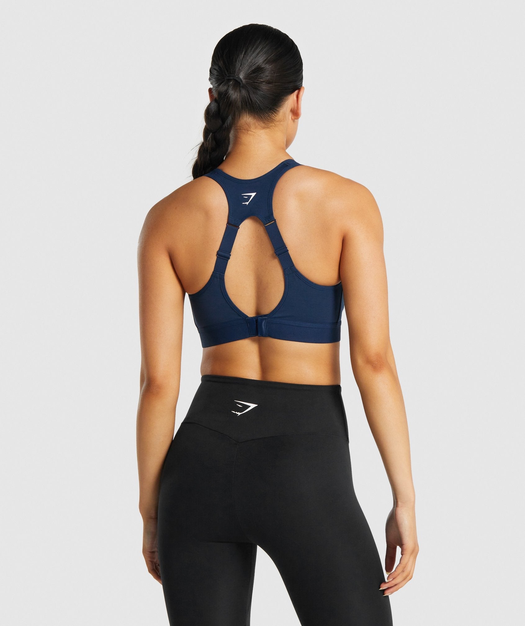 Navy Women's Gymshark Open Back Sports Bra | ROHDWB-016