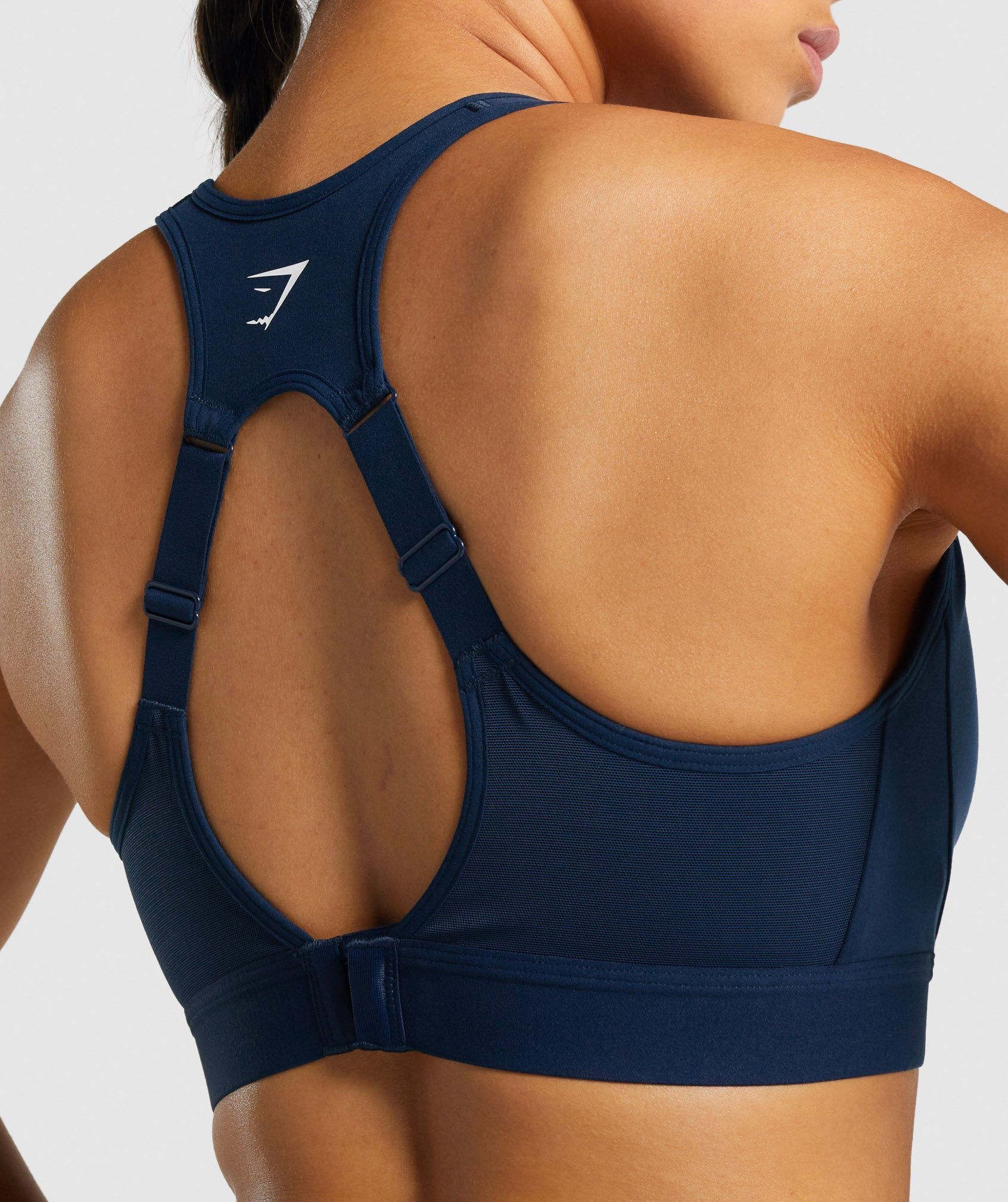 Navy Women's Gymshark Open Back Sports Bra | ROHDWB-016