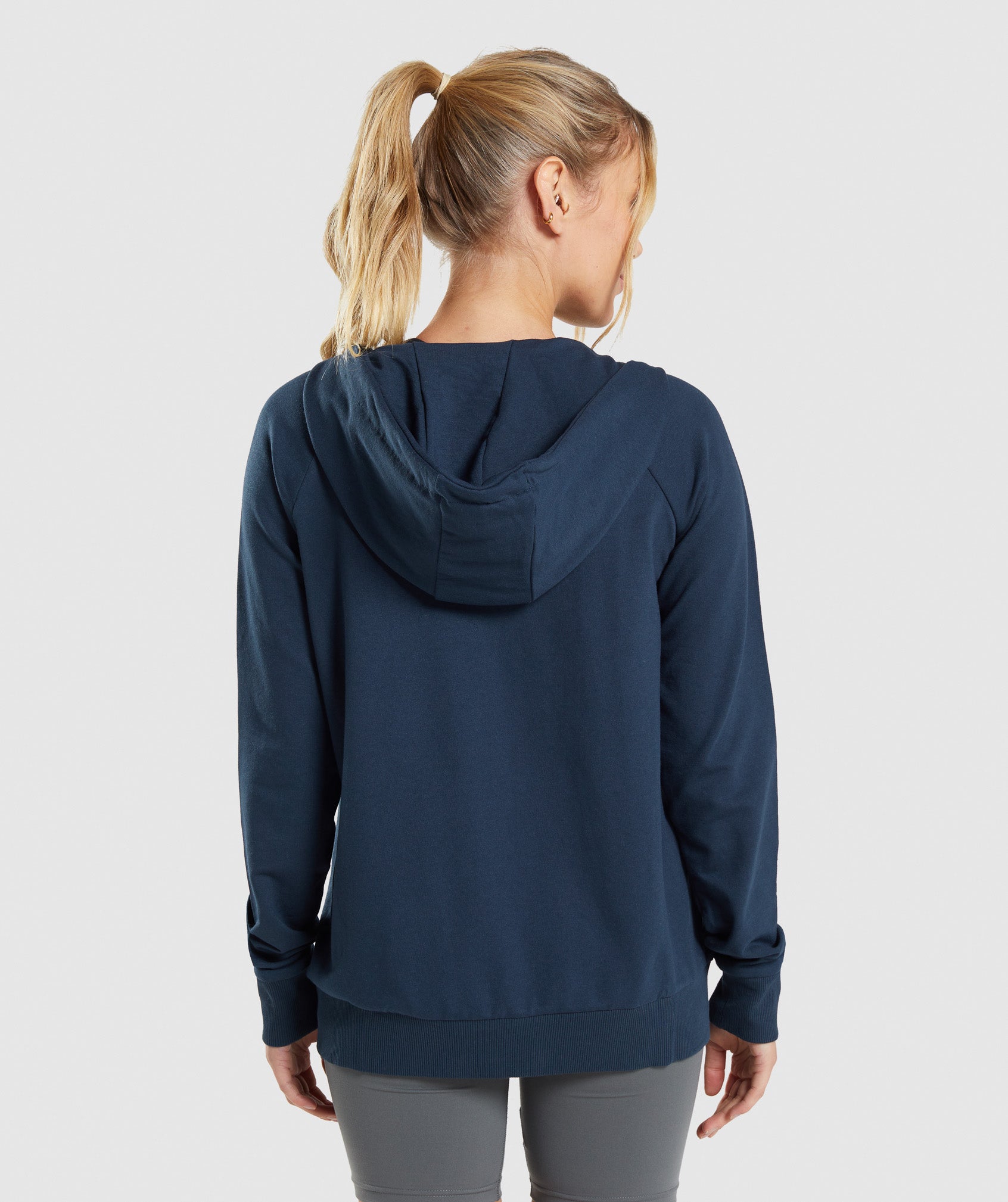 Navy Women's Gymshark Training Zip Hoodie | NWUXYT-251