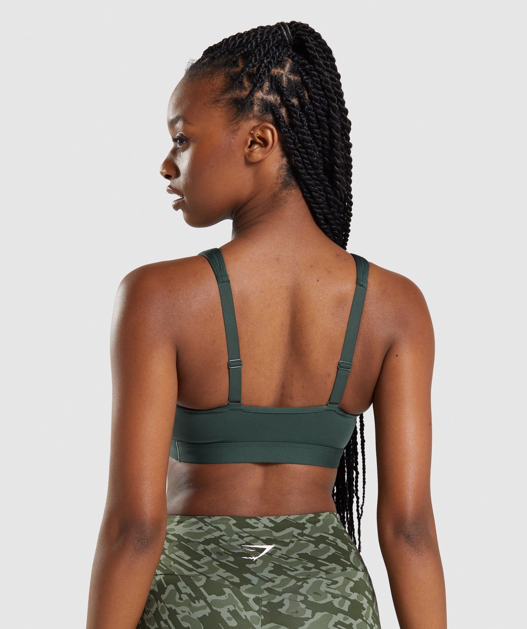 Obsidian Green Women's Gymshark Scoop Neck Sports Bra | DAKEQH-328