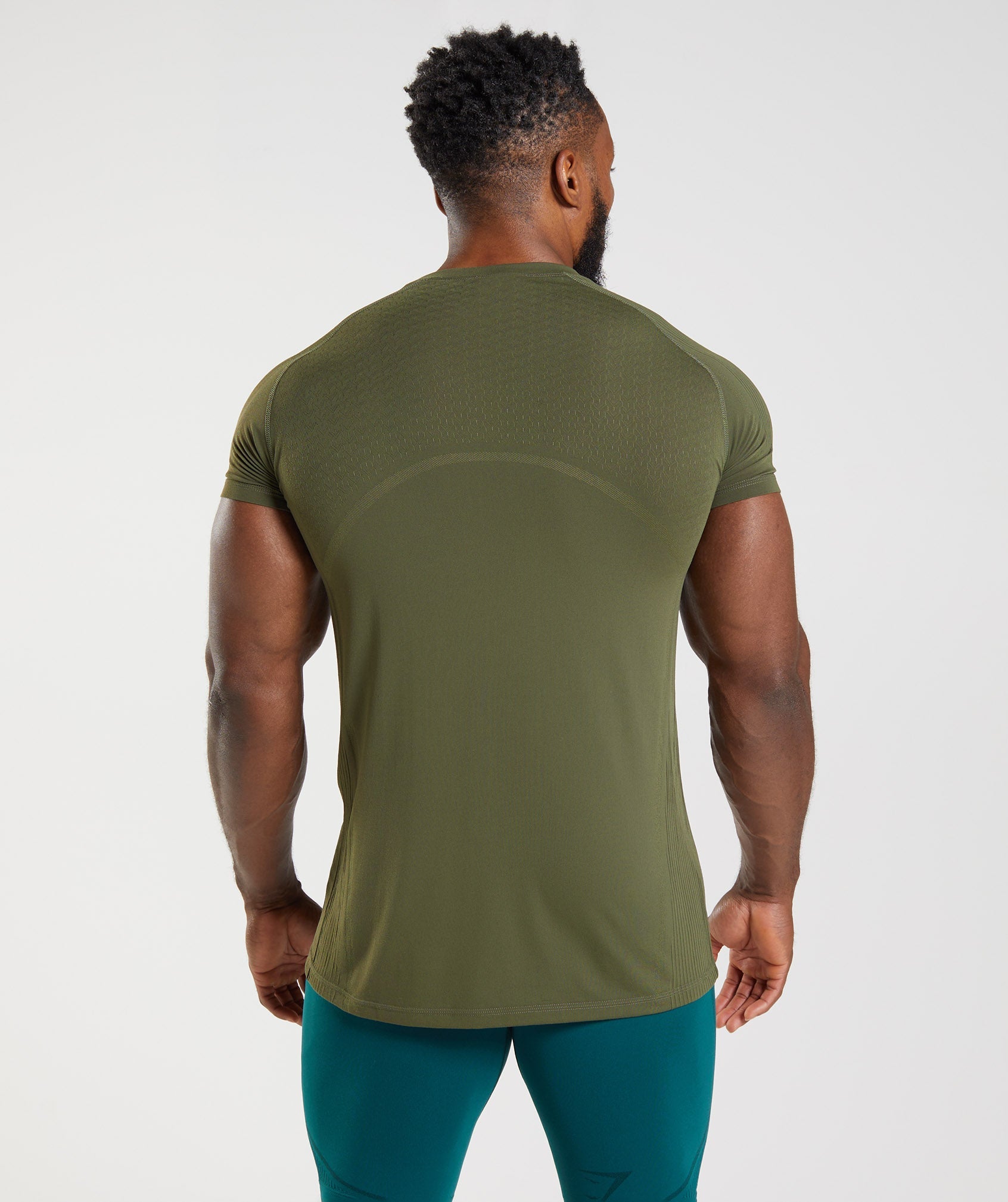 Olive Men's Gymshark 315 Seamless T Shirts | IVZNGT-483