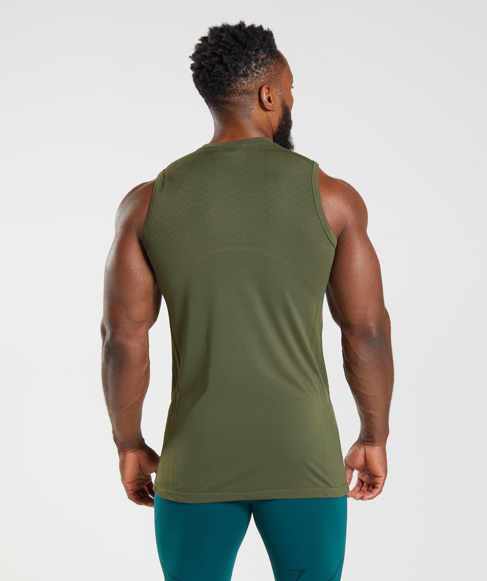 Olive Men's Gymshark 315 Seamless Tanks | WTKPBX-462