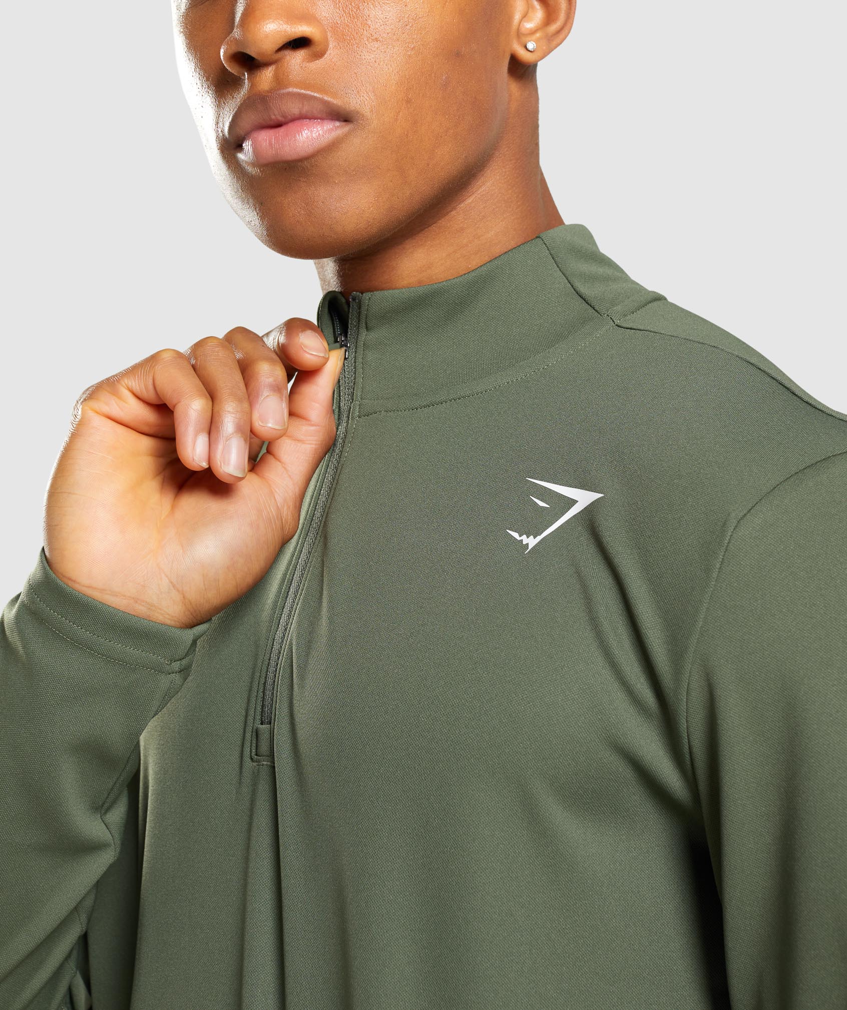 Olive Men's Gymshark Arrival 1/4 Zip Pullover Sweatshirts | GUTHFJ-504