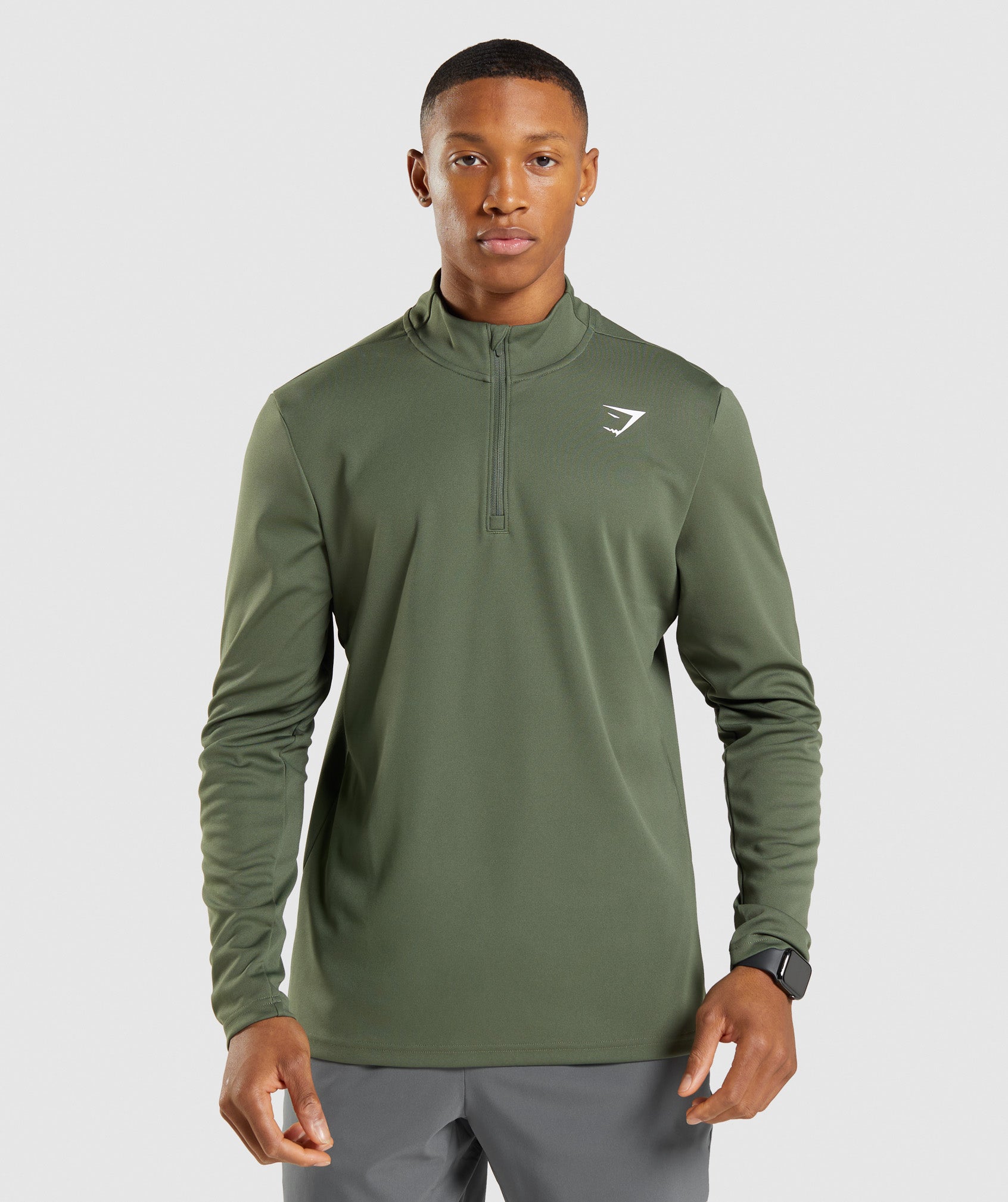 Olive Men\'s Gymshark Arrival 1/4 Zip Pullover Sweatshirts | GUTHFJ-504