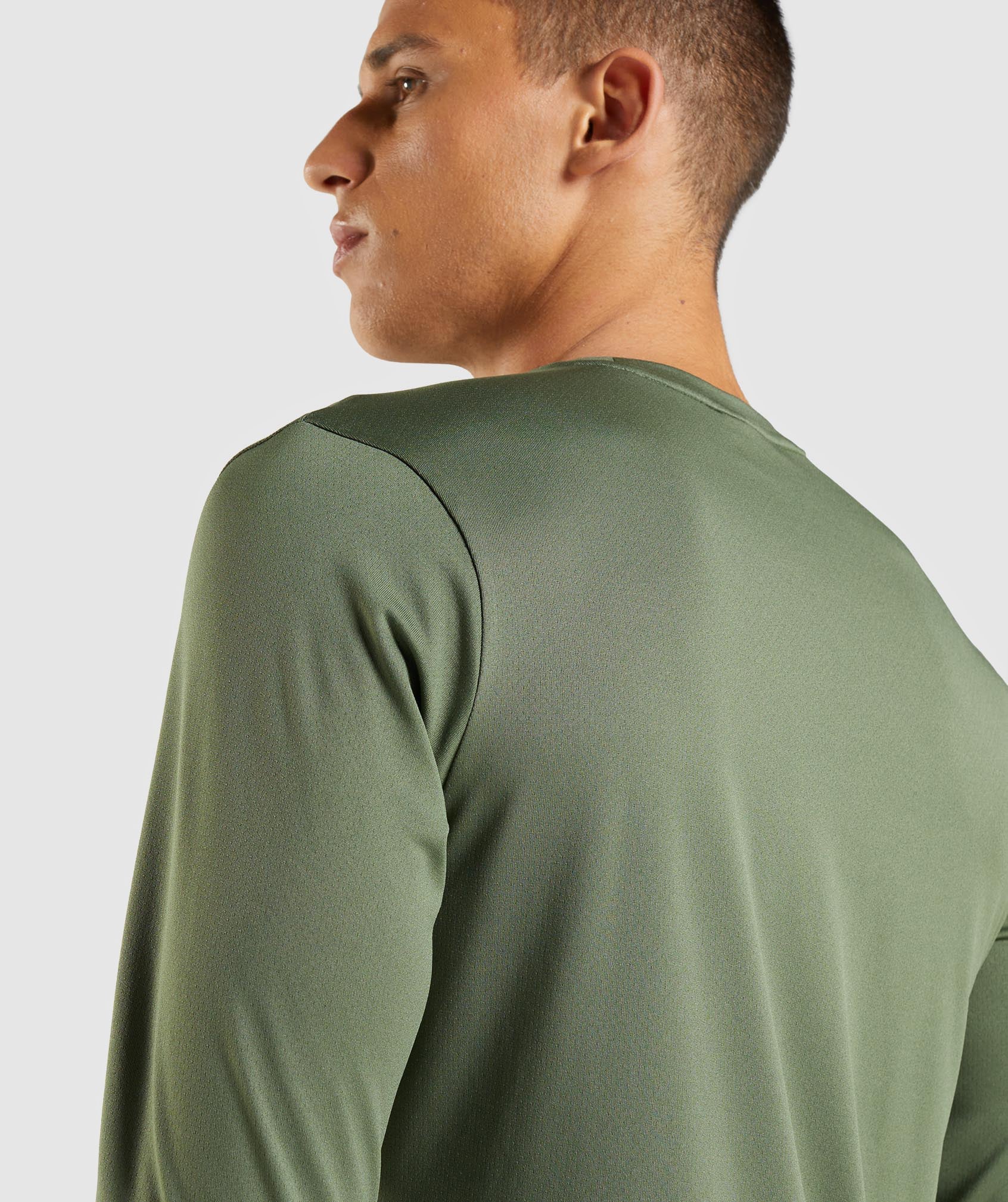 Olive Men's Gymshark Arrival Long Sleeve T Shirts | ISEWZJ-982