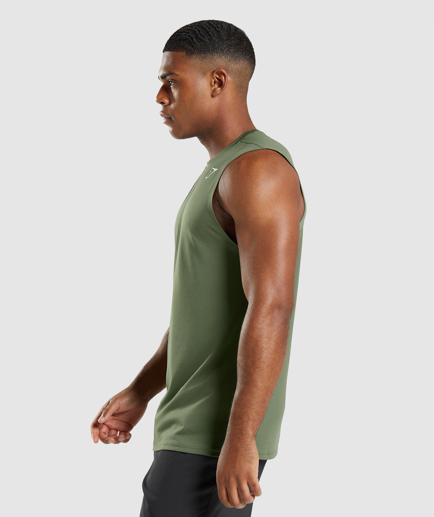 Olive Men's Gymshark Arrival Sleeveless T Shirts | JMUZXH-346