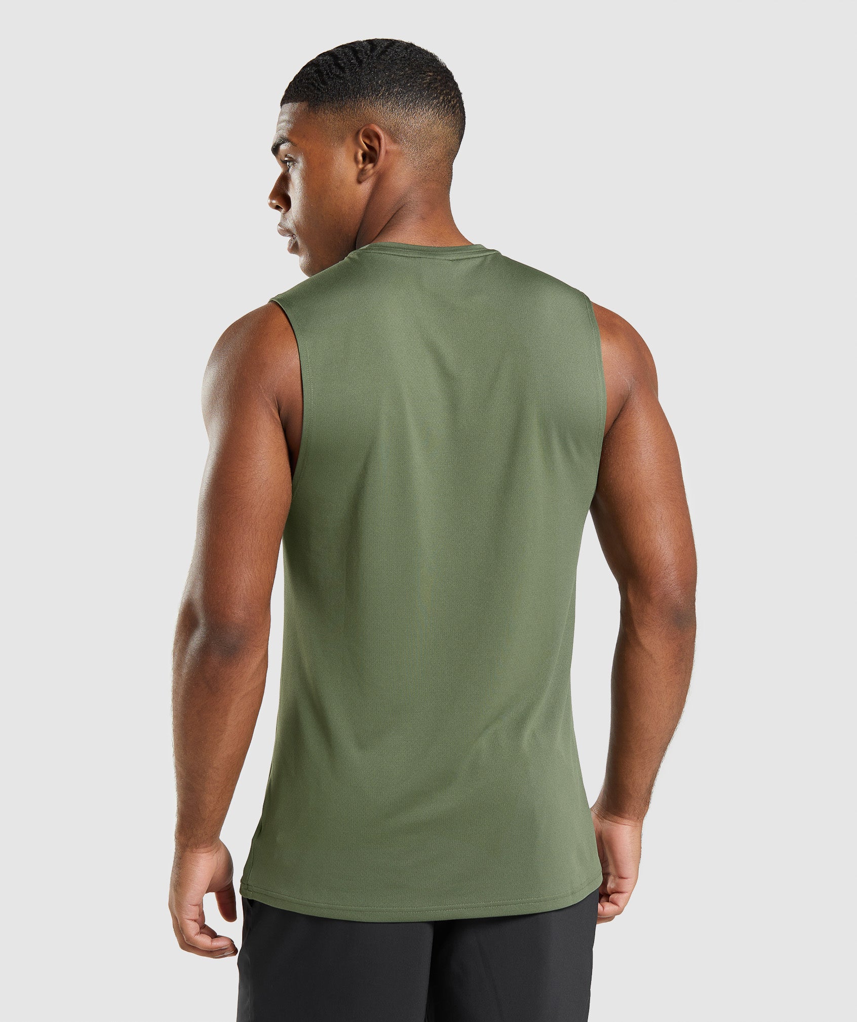 Olive Men's Gymshark Arrival Sleeveless T Shirts | JMUZXH-346