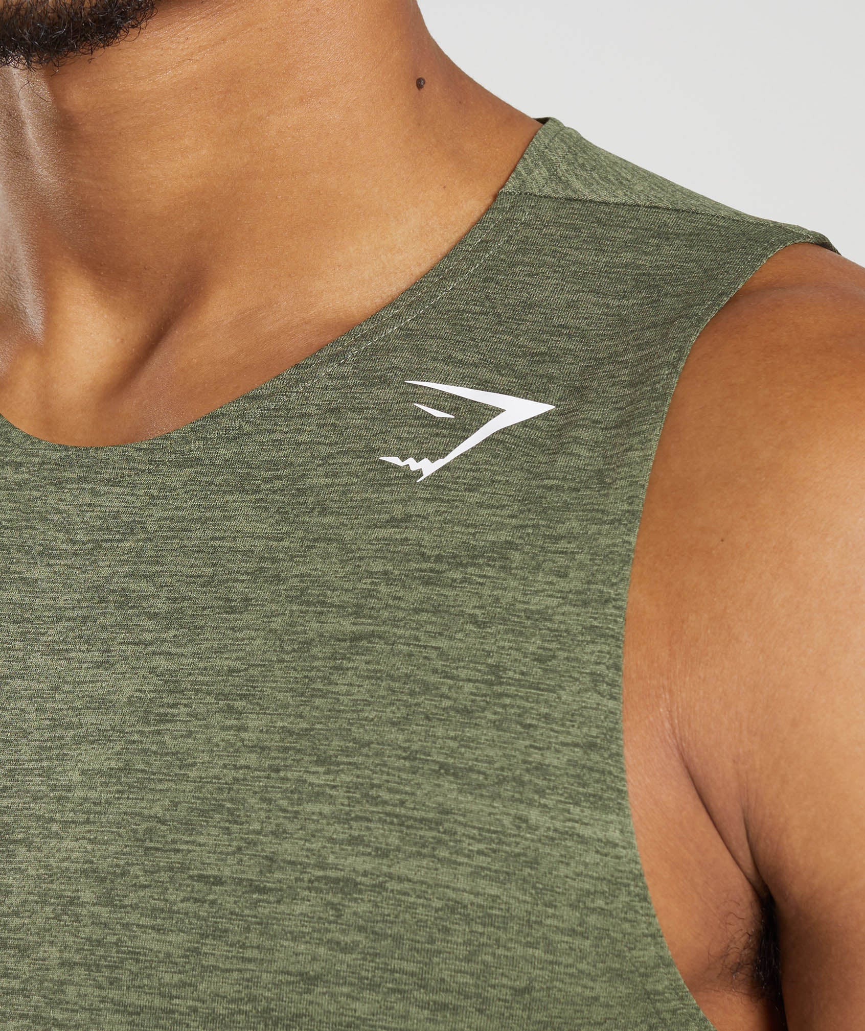 Olive Men's Gymshark Arrival Slim Marl Tanks | WBIKOH-650