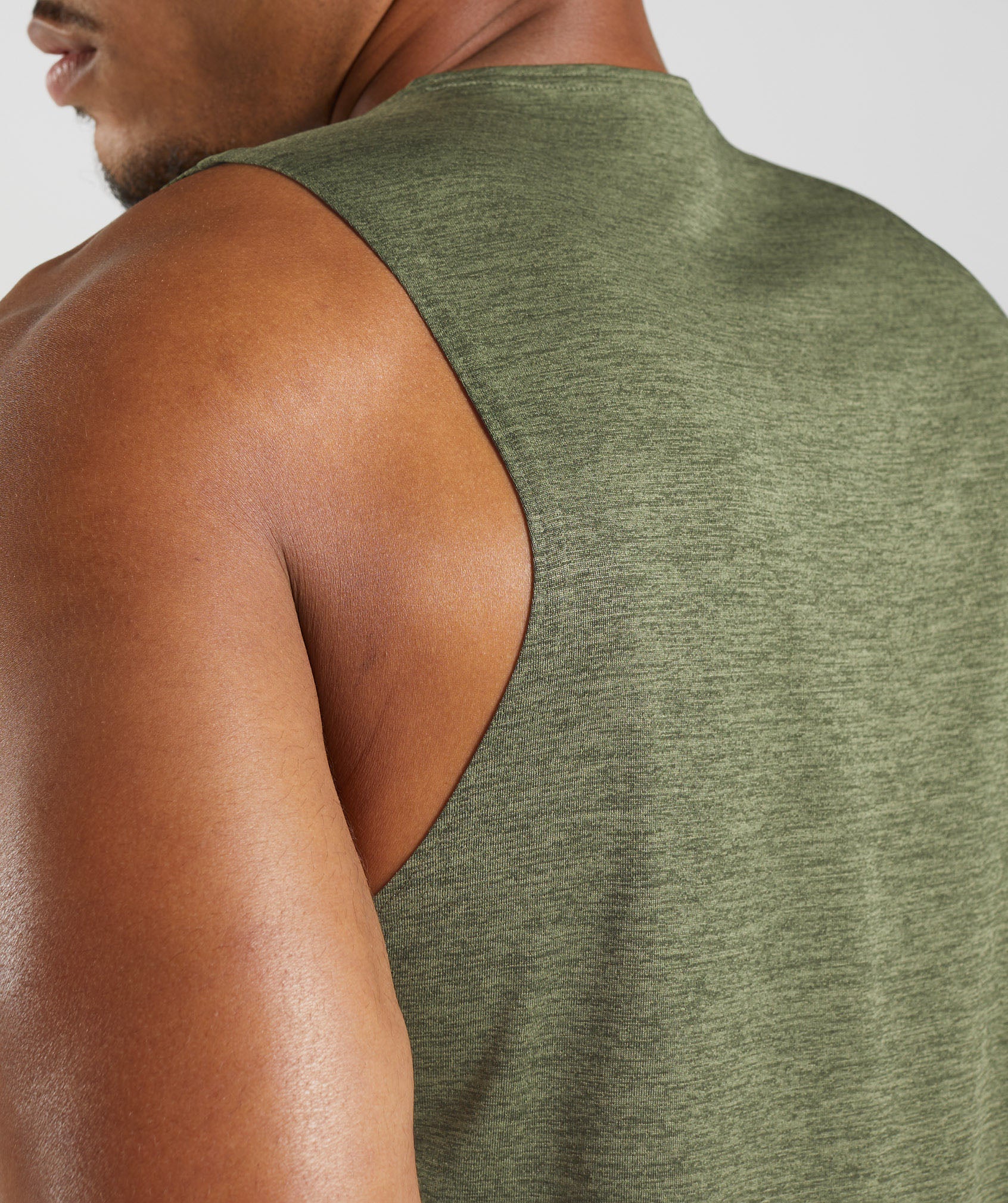 Olive Men's Gymshark Arrival Slim Marl Tanks | WBIKOH-650