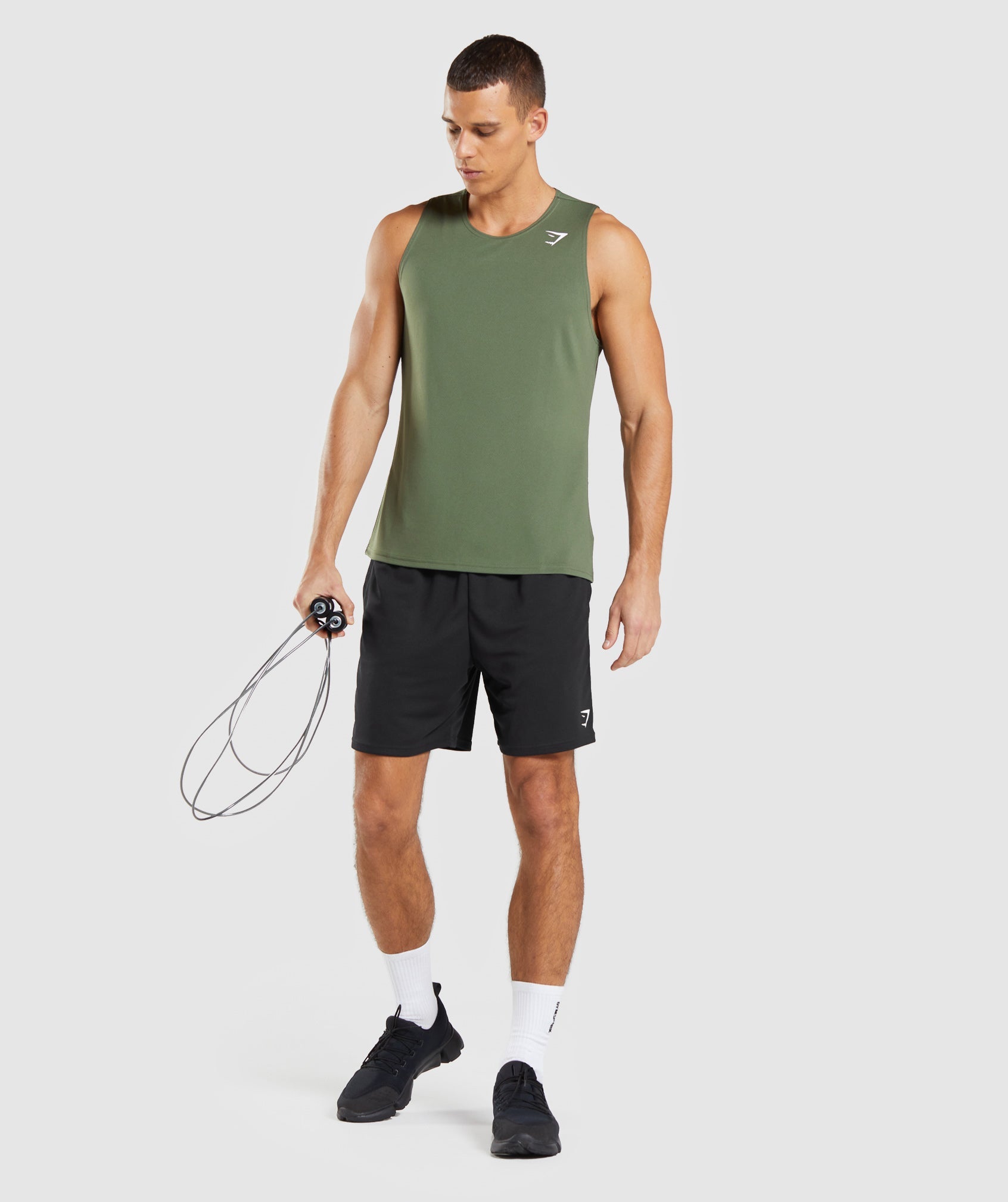 Olive Men's Gymshark Arrival Tanks | YBZRGW-928