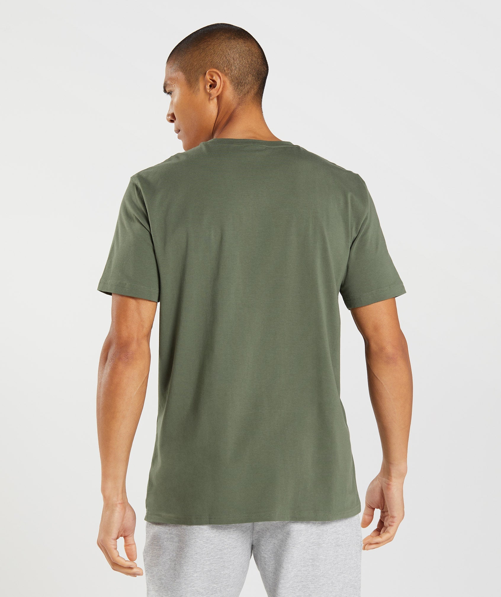 Olive Men's Gymshark Block T Shirts | QFLJVG-135