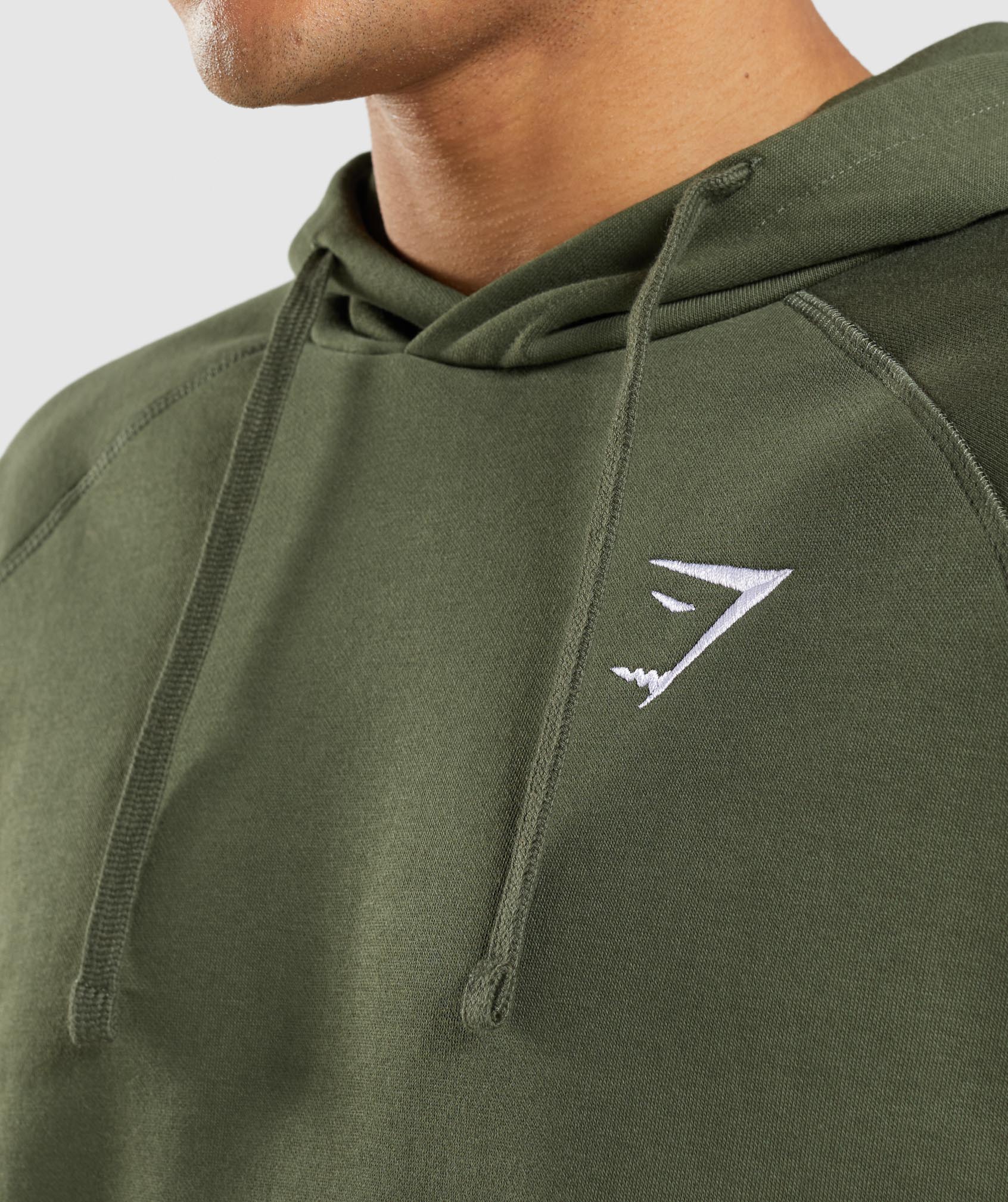 Olive Men's Gymshark Crest Hoodie | ECBXAK-263