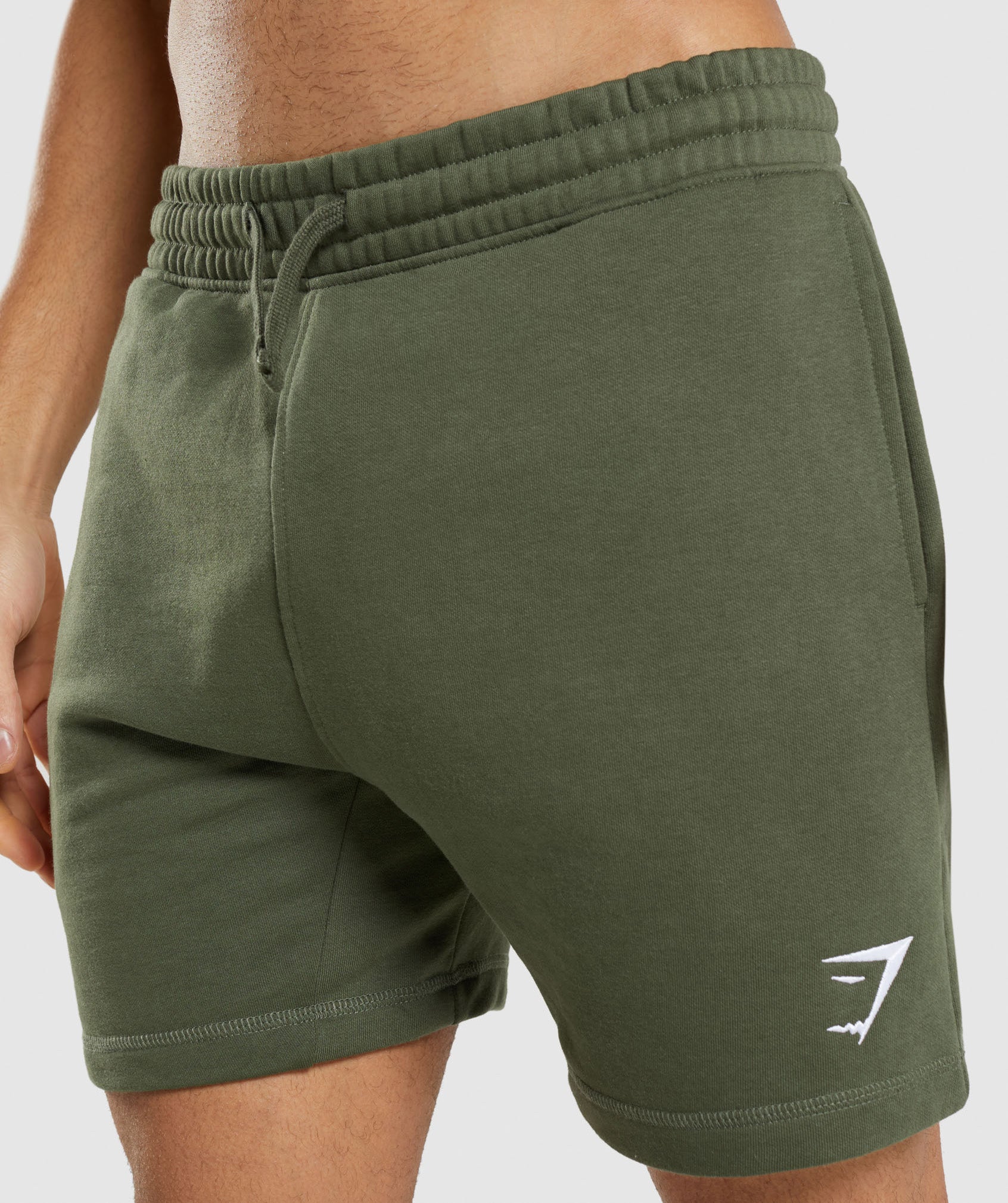 Olive Men's Gymshark Crest Shorts | CZDOQP-410