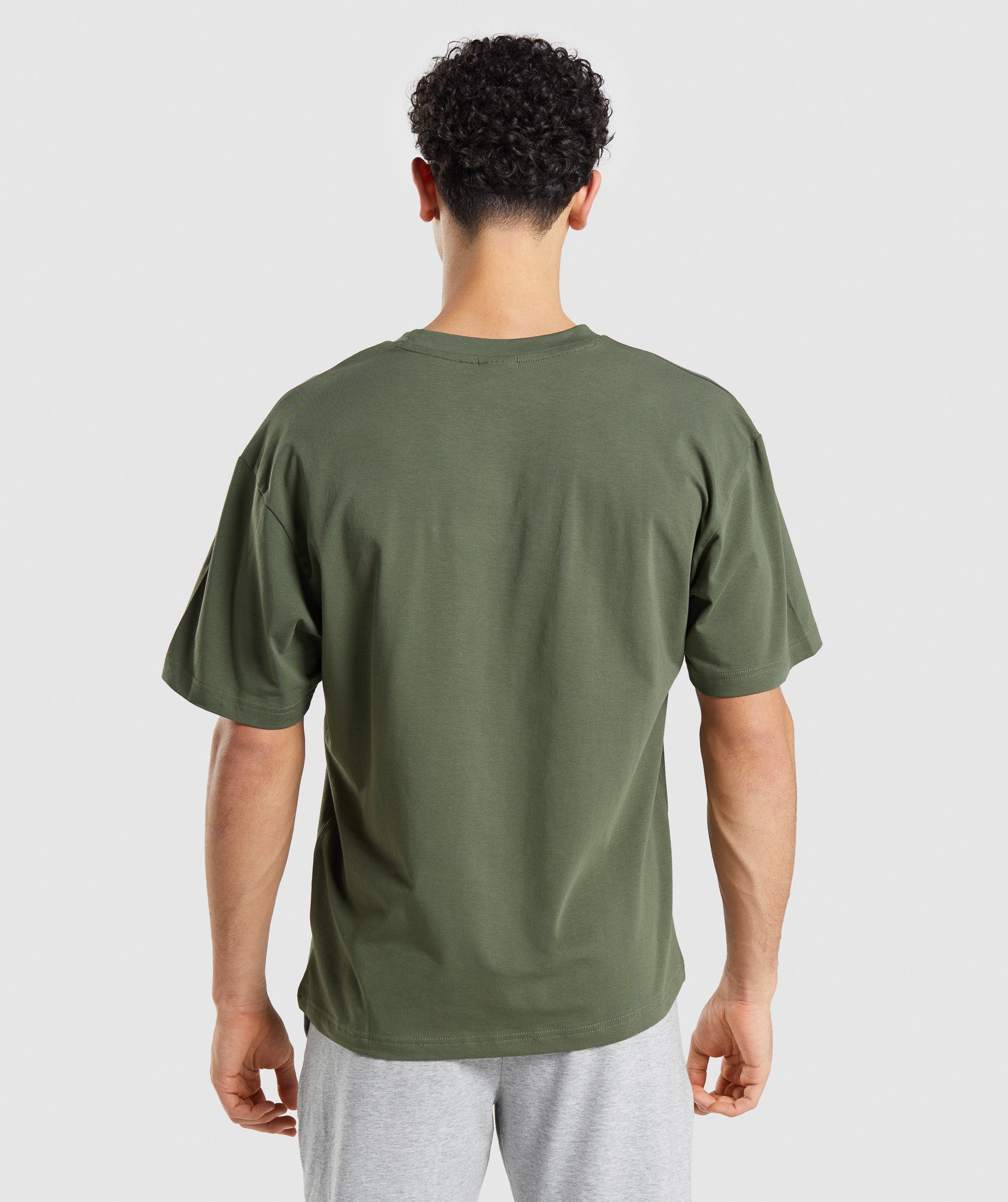 Olive Men's Gymshark Essential Oversized T Shirts | DJPBCO-841