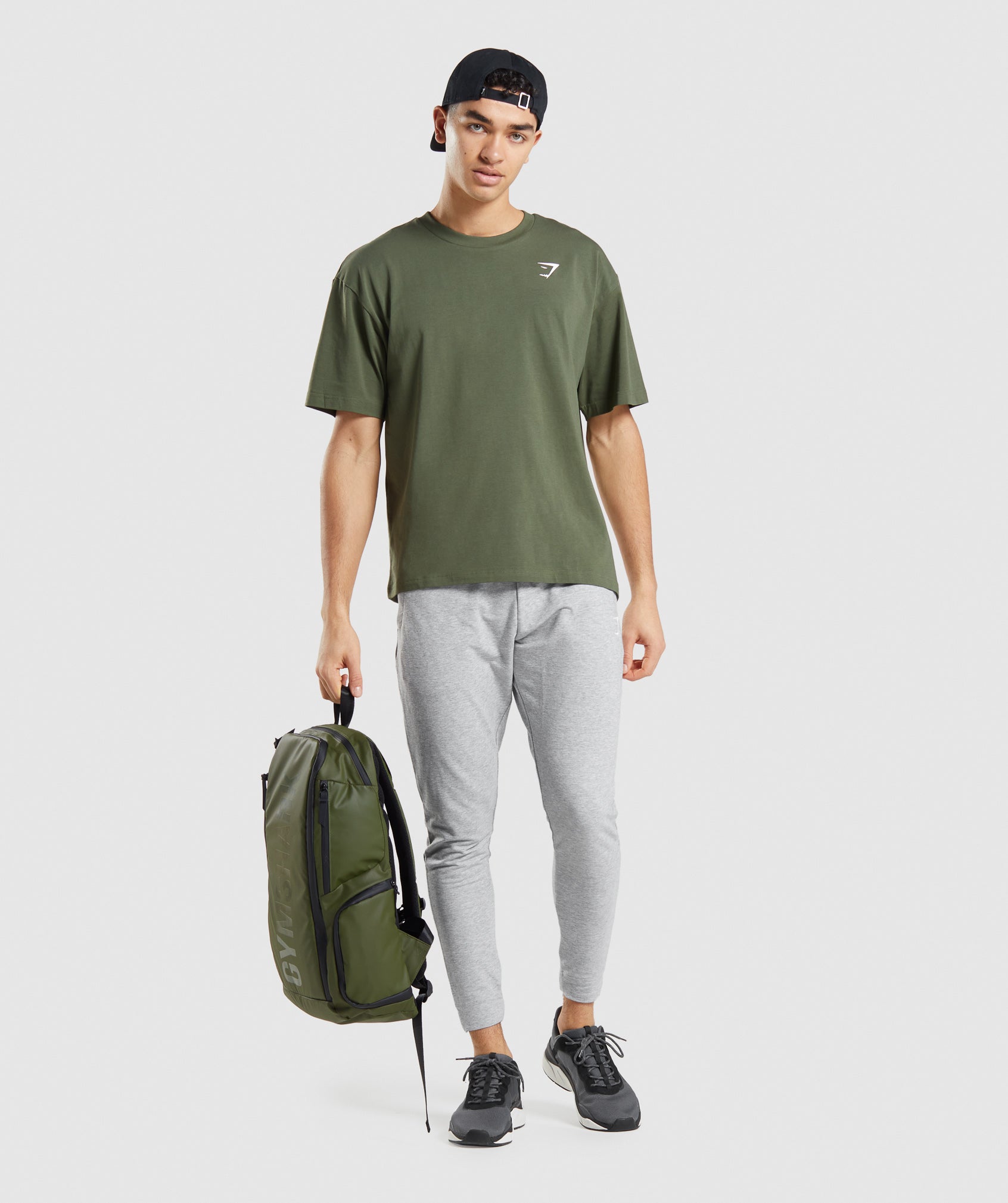 Olive Men's Gymshark Essential Oversized T Shirts | DJPBCO-841