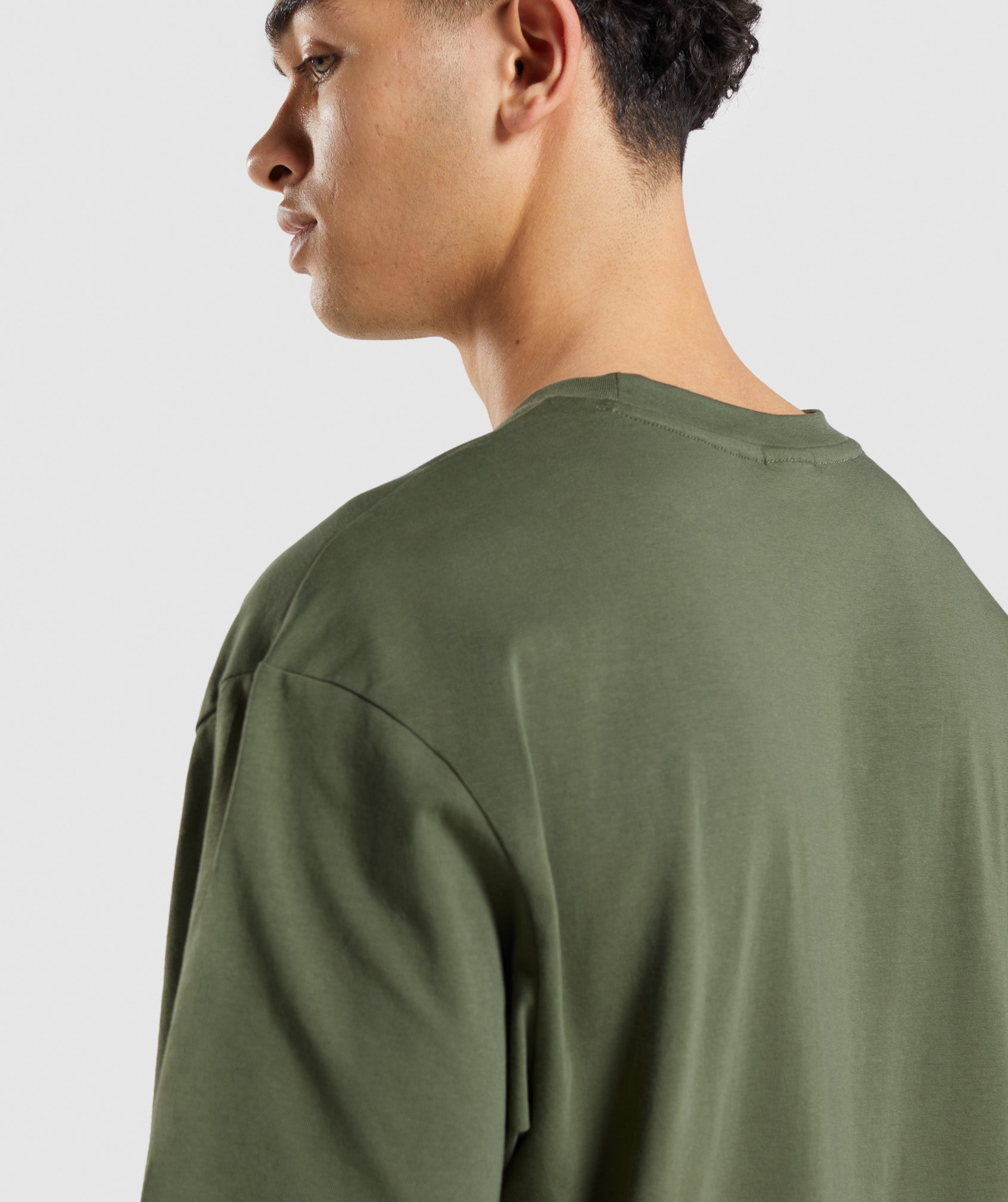 Olive Men's Gymshark Essential Oversized T Shirts | DJPBCO-841