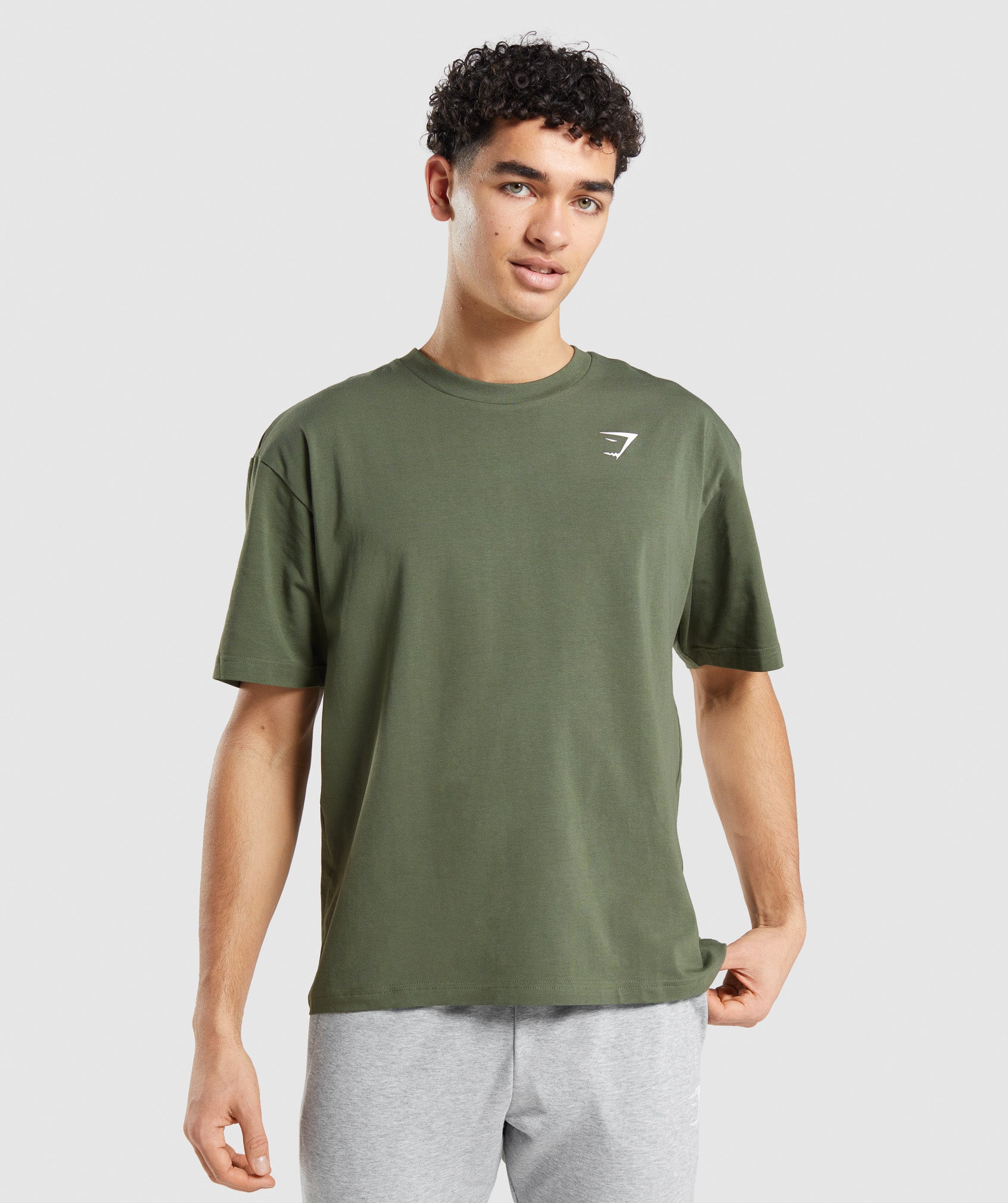 Olive Men\'s Gymshark Essential Oversized T Shirts | DJPBCO-841