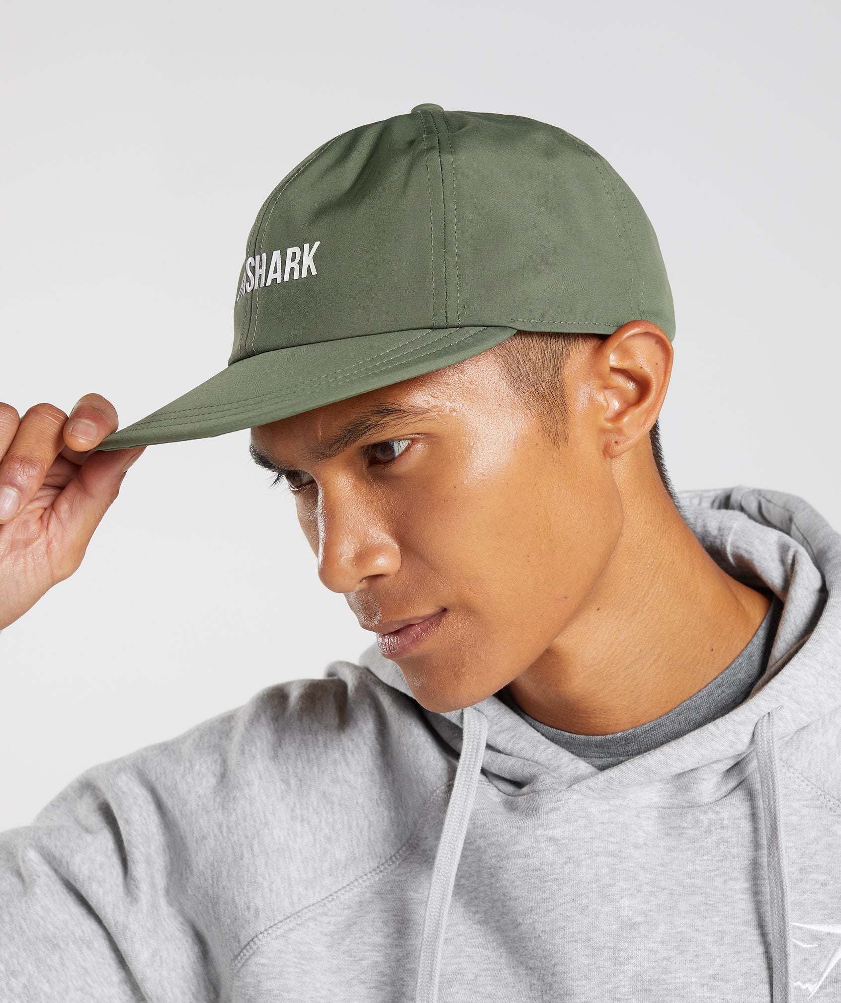 Olive Men's Gymshark Flat Peak Hats | XTWBOZ-205