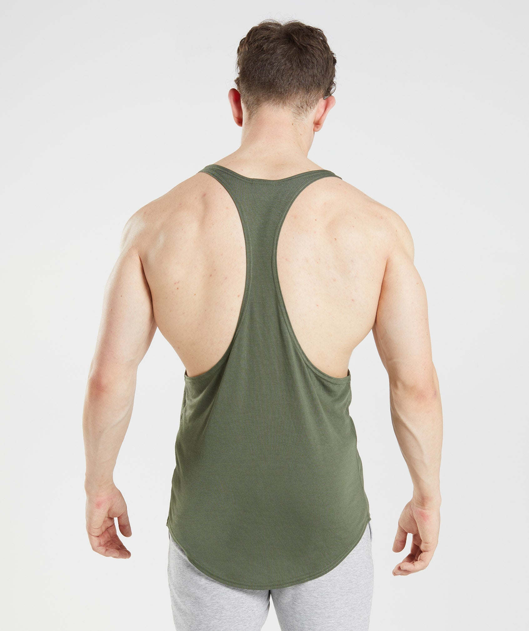 Olive Men's Gymshark GS x David Laid Stringer Vest | LTEWCM-759