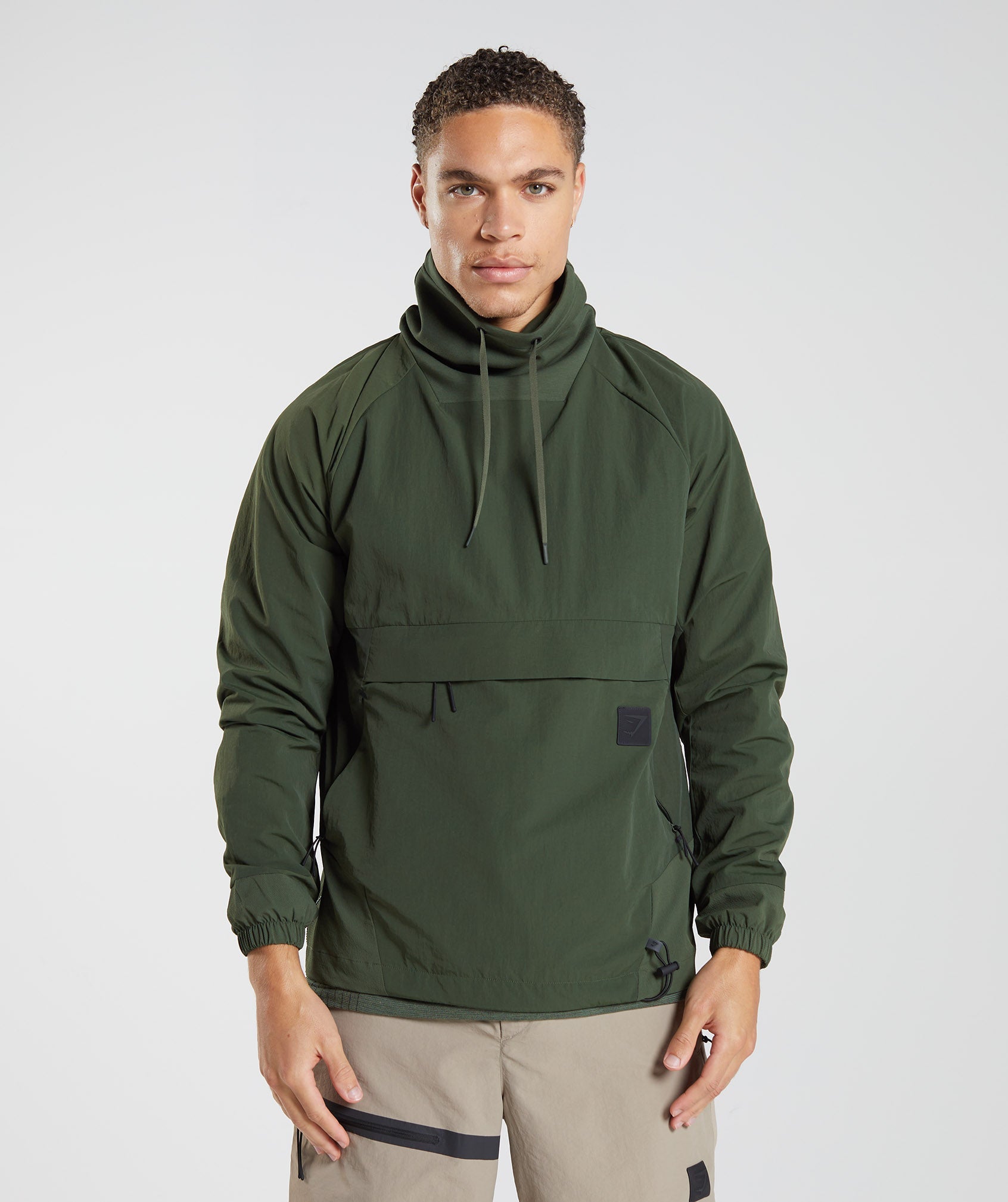 Olive Men\'s Gymshark Retake Anorak Tops | JODLRQ-861