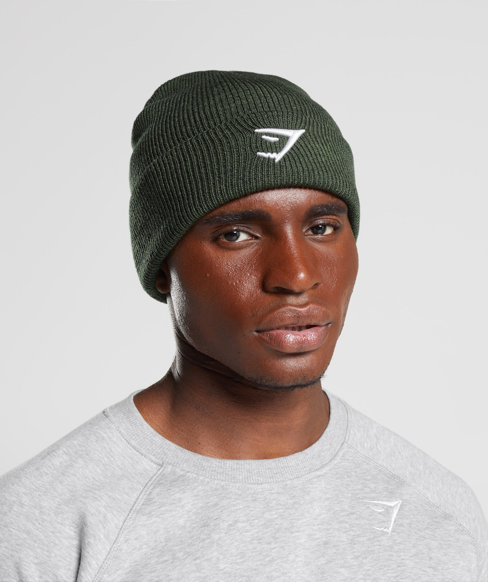 Olive Men's Gymshark Sharkhead Beanie Hats | DYCFXJ-021