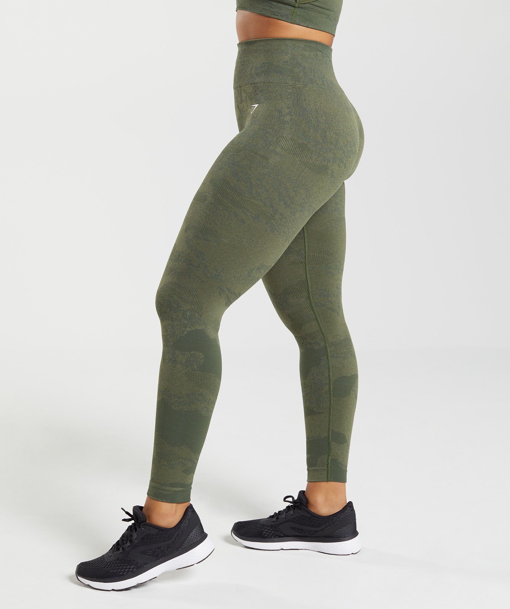 Olive Women's Gymshark Adapt Camo Seamless Leggings | SILXMC-873