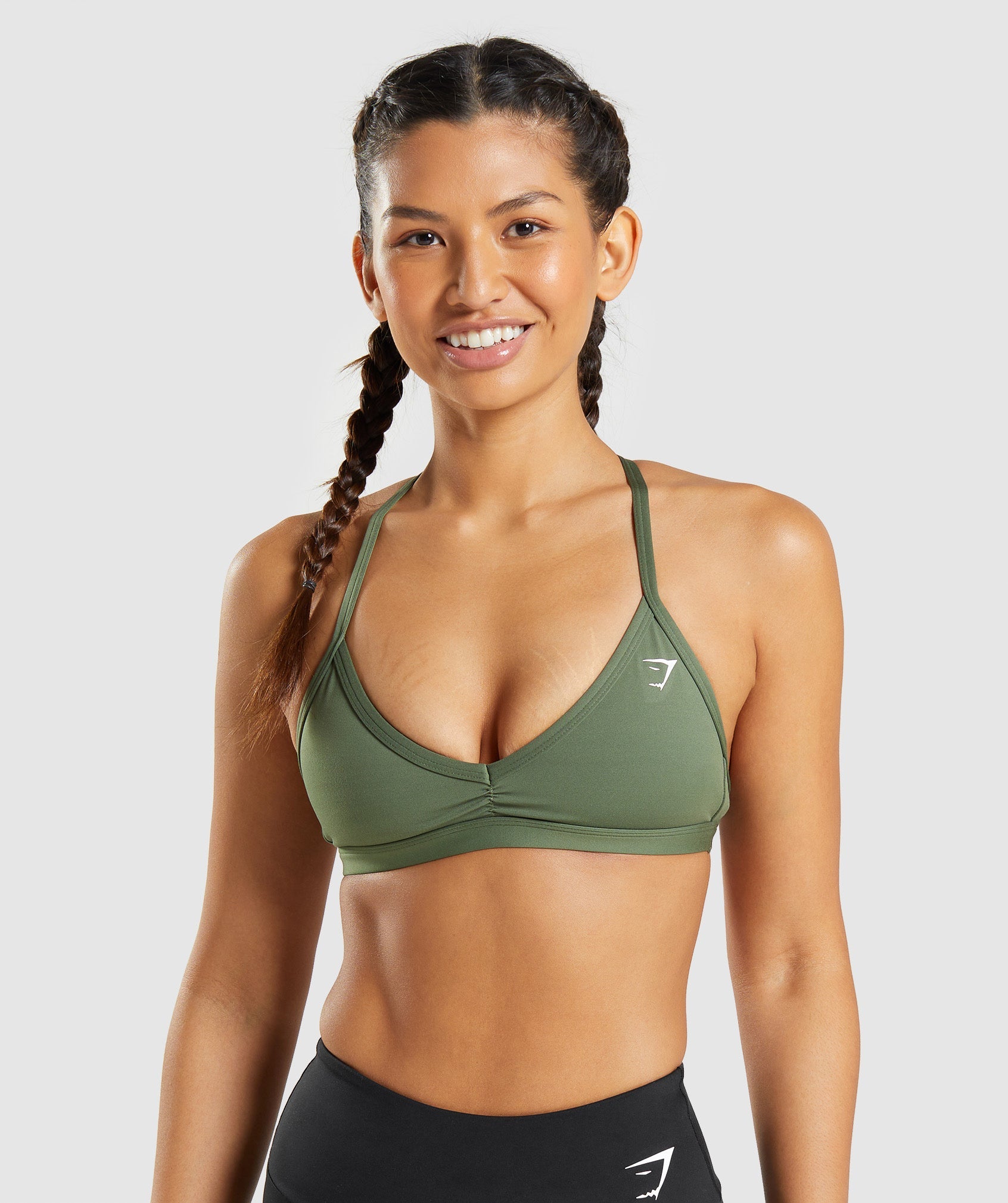 Olive Women's Gymshark Minimal Sports Bra | SBAXGH-783