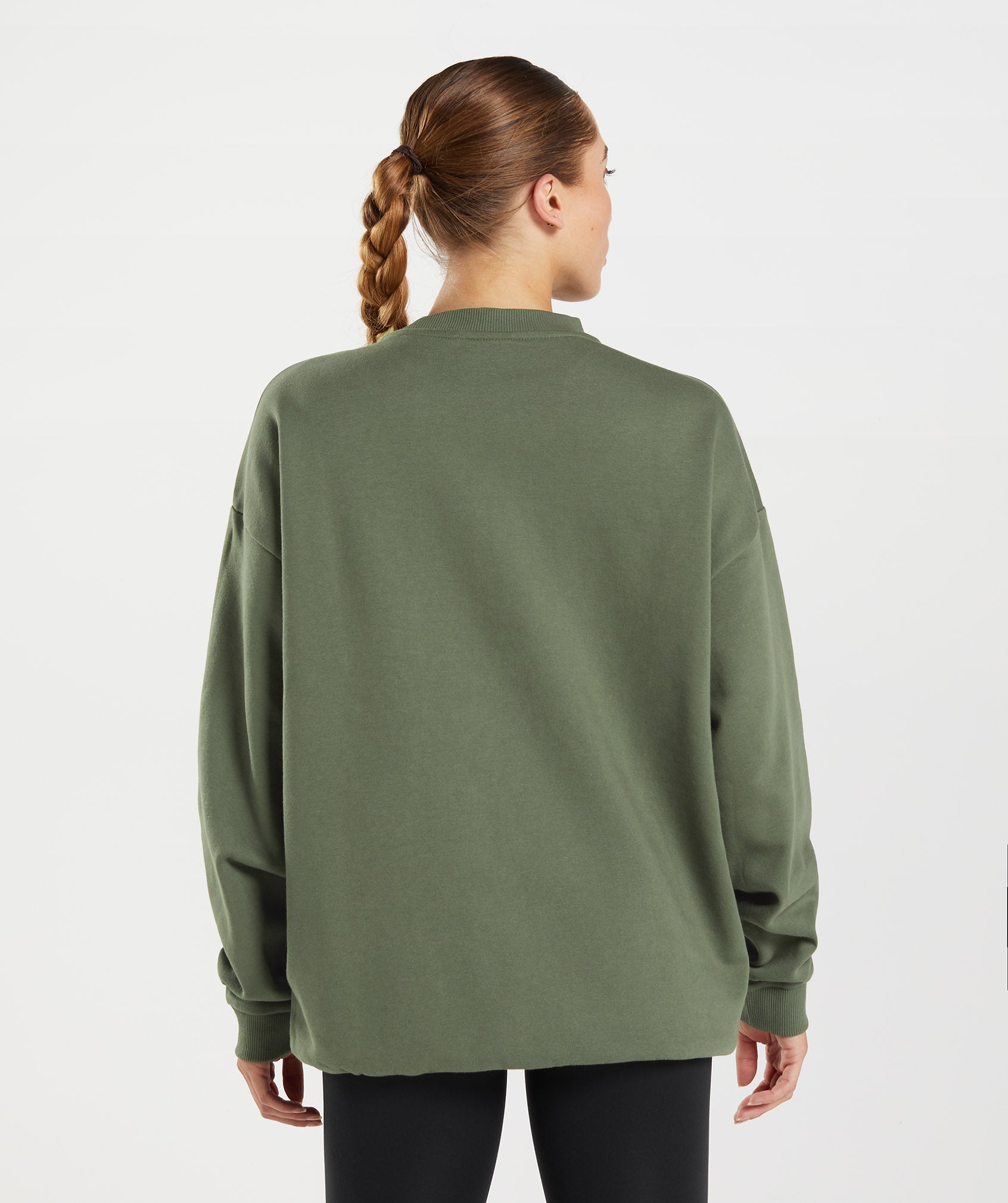 Olive Women's Gymshark Training Oversized Sweatshirts | GKRFOB-752