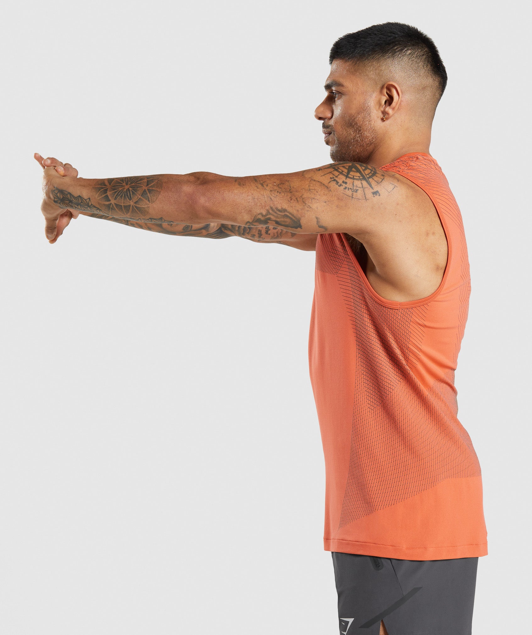 Orange Men's Gymshark Apex Seamless Tanks | DIGMAK-057