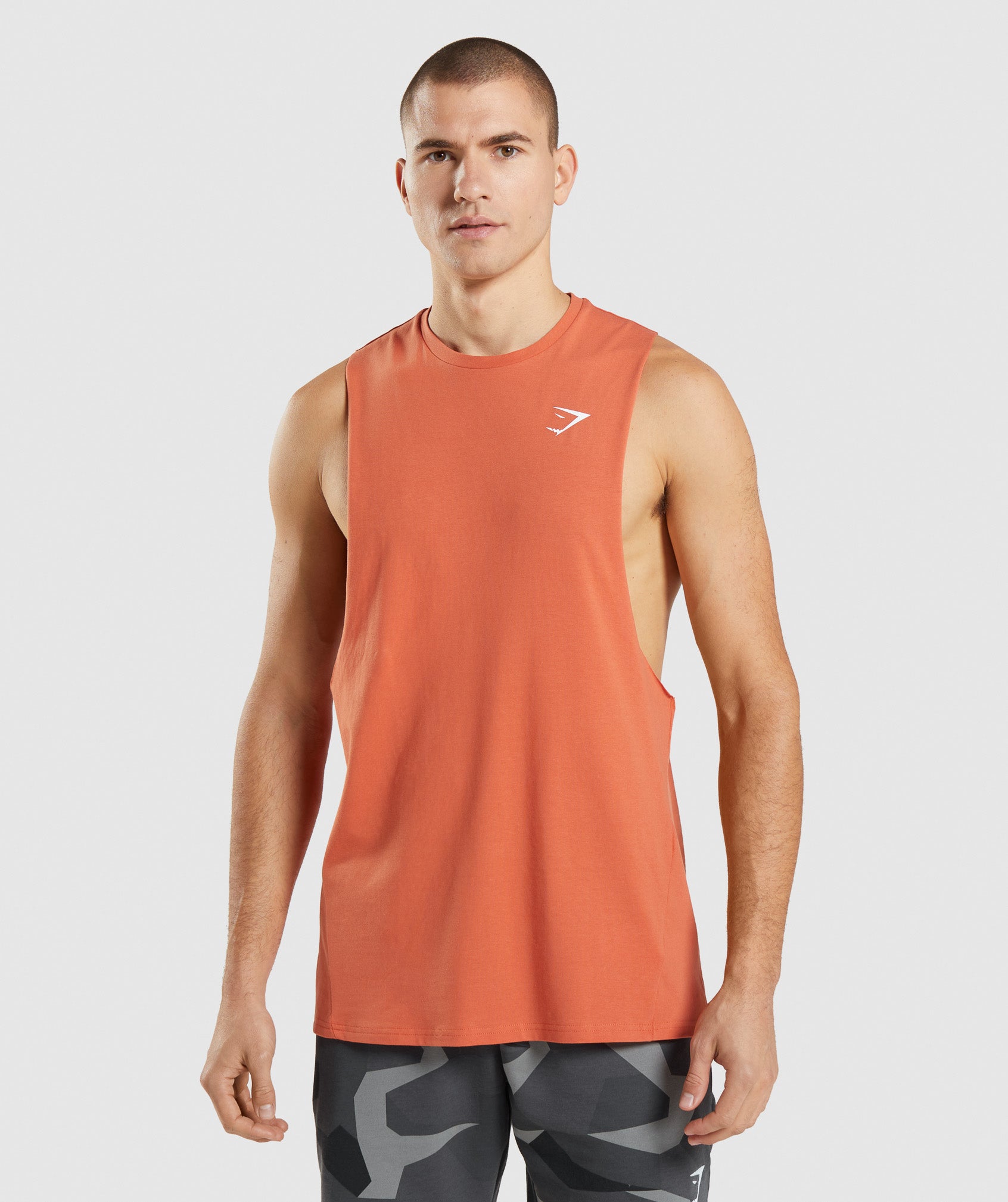 Orange Men\'s Gymshark Critical Drop Arm Tanks | HTJNIV-273