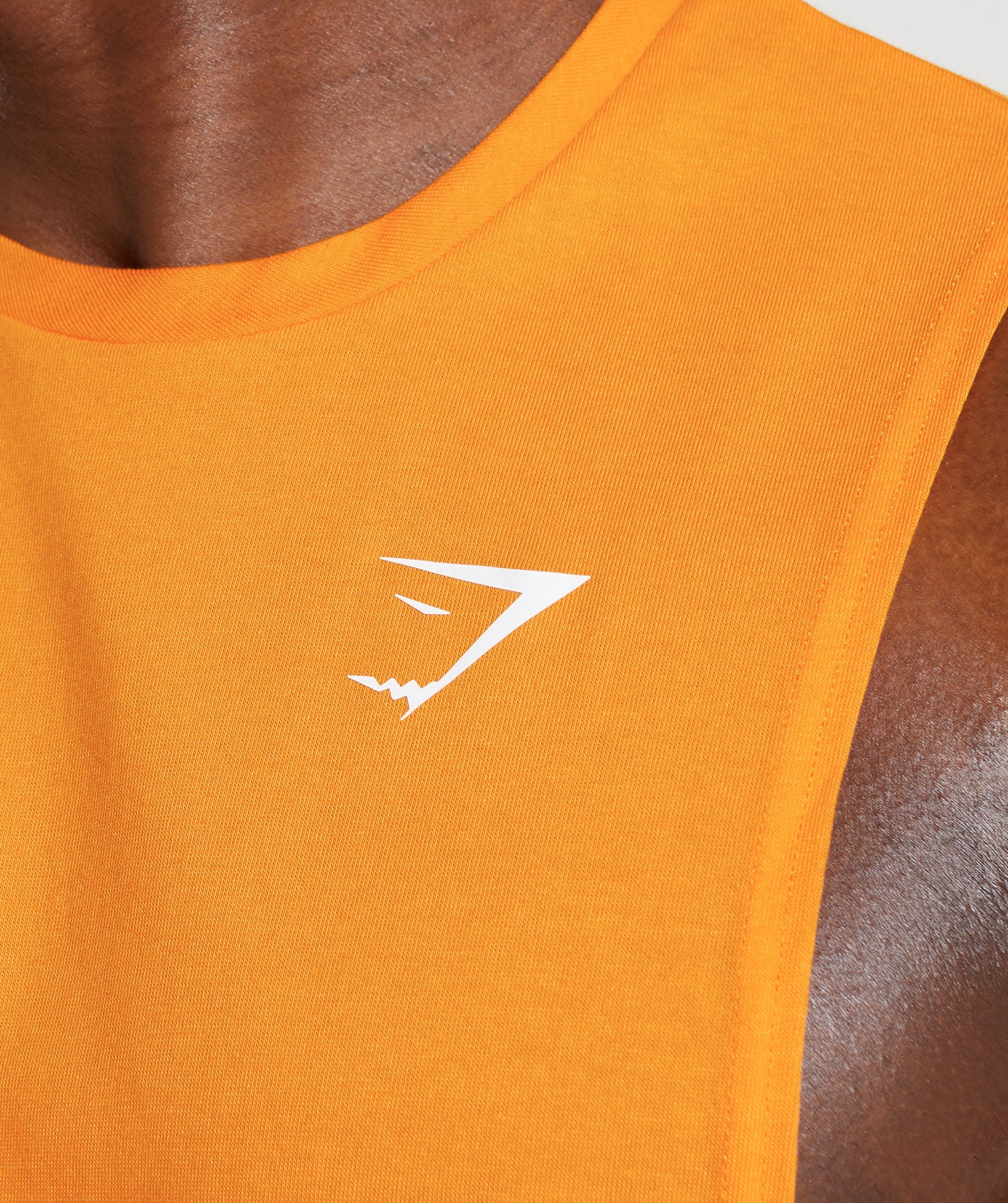 Orange Men's Gymshark React Drop Arm Tanks | PWDIVT-125