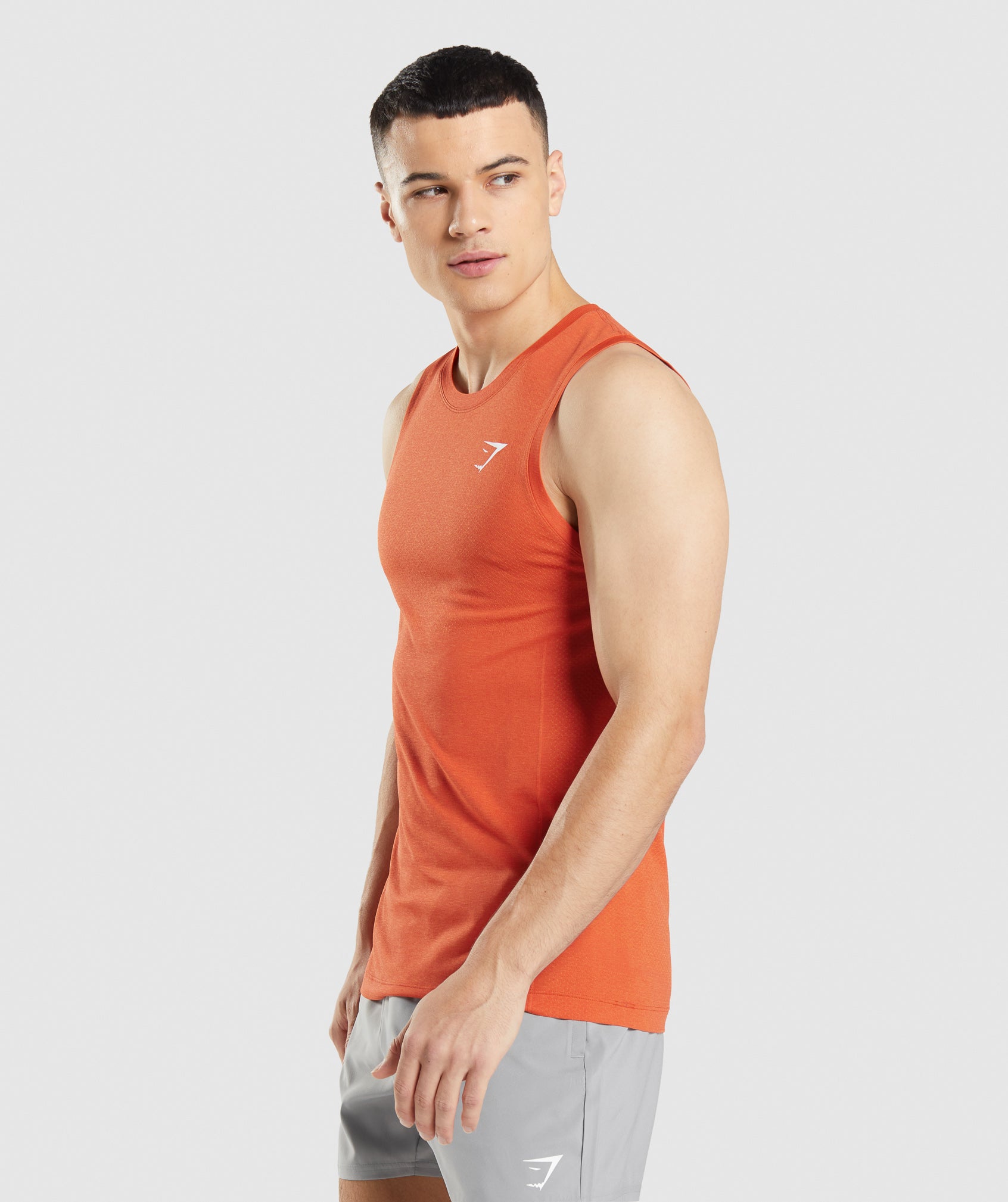 Orange Men's Gymshark Vital Seamless Light Tanks | HWOQKS-518