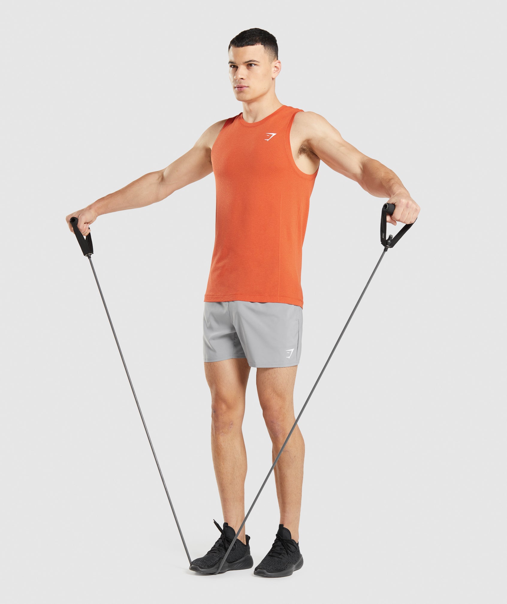 Orange Men's Gymshark Vital Seamless Light Tanks | HWOQKS-518