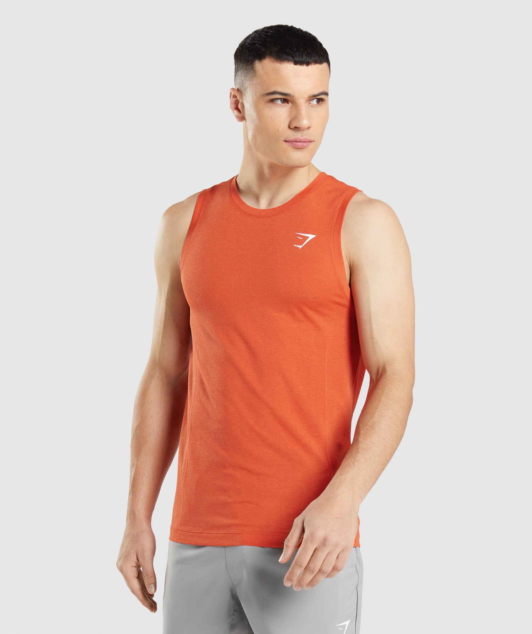 Orange Men\'s Gymshark Vital Seamless Light Tanks | HWOQKS-518